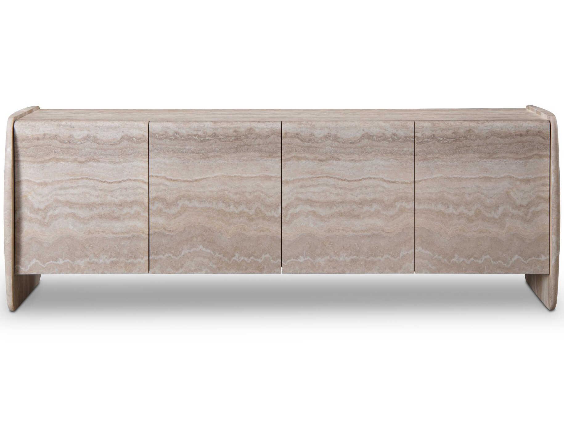 Whiteline Modern Living Petra 87" Travertine Paper Sideboard