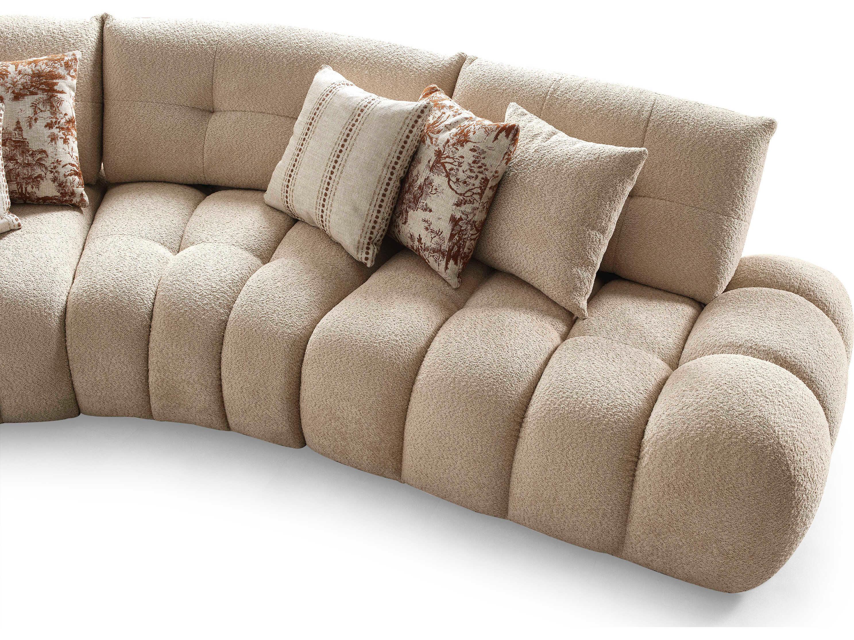 Whiteline Modern Living Lune Brown Upholstered Sectional Sofa