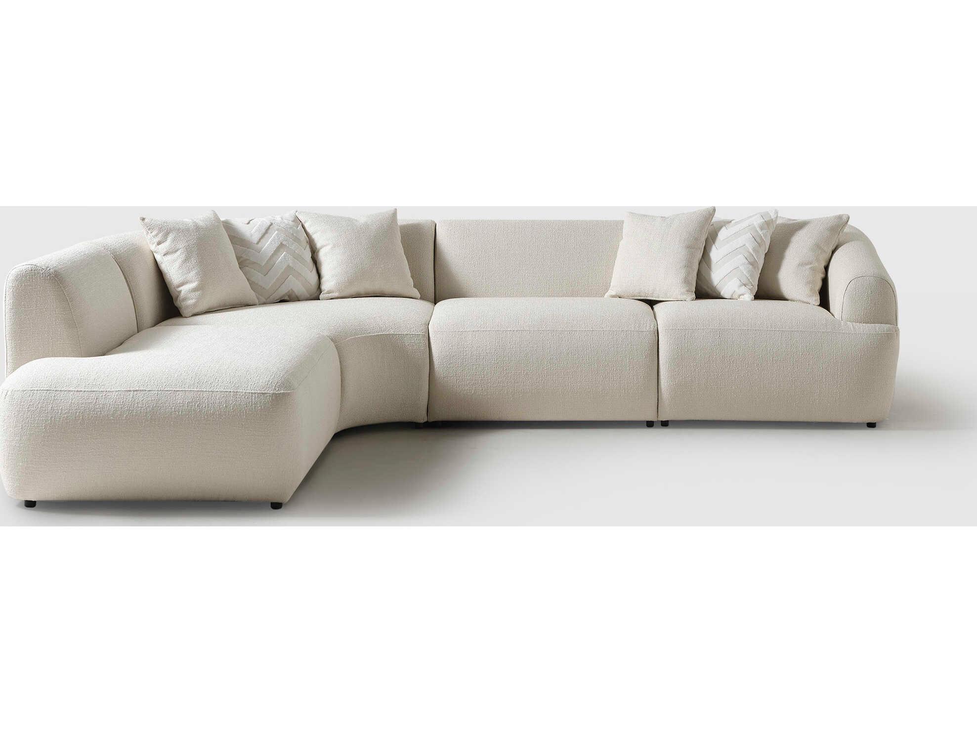 Whiteline Modern Living Larissa Upholstered Sectional Sofa
