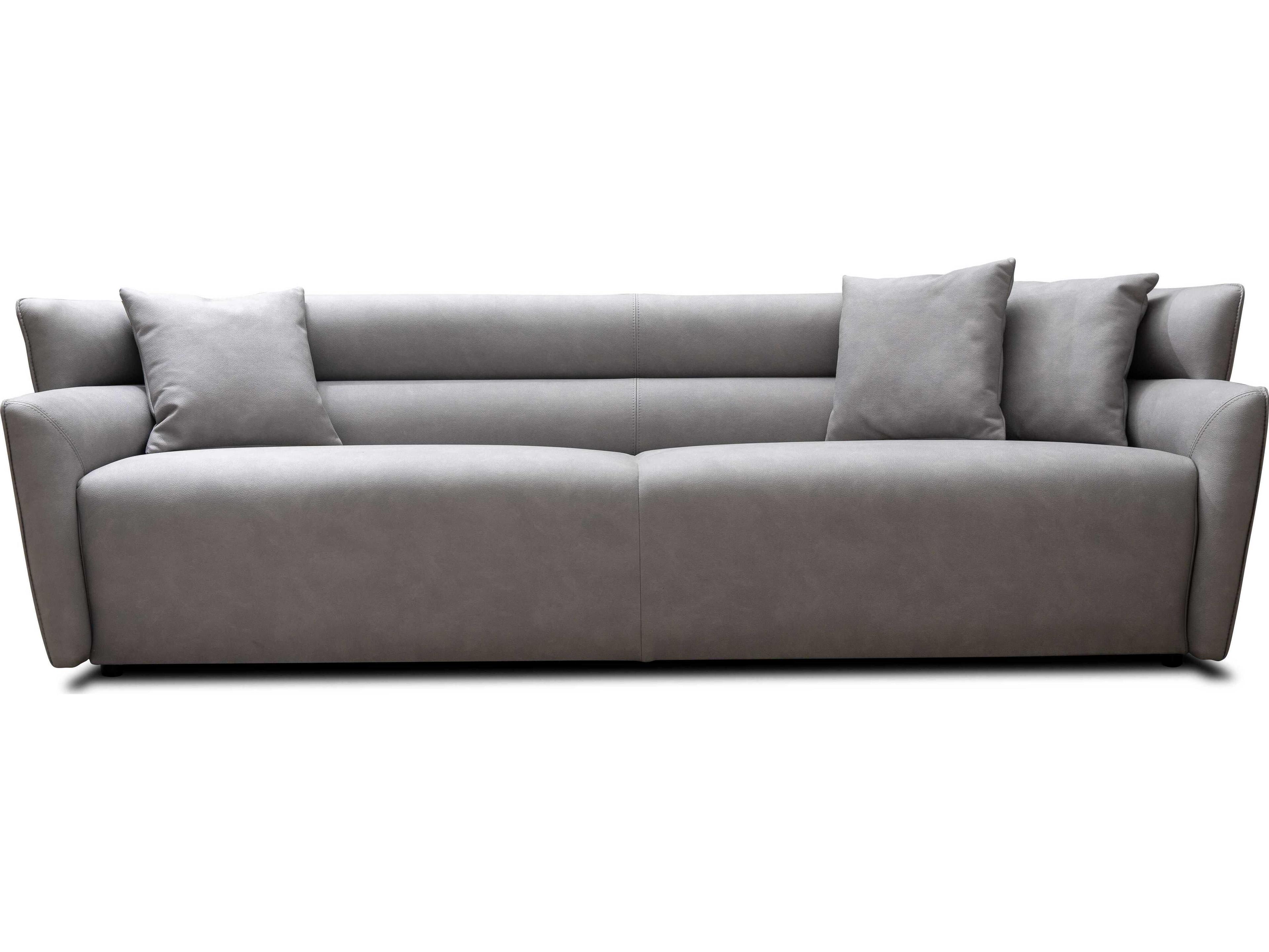 Whiteline Modern Living Boss Grey Black Leather Sofa