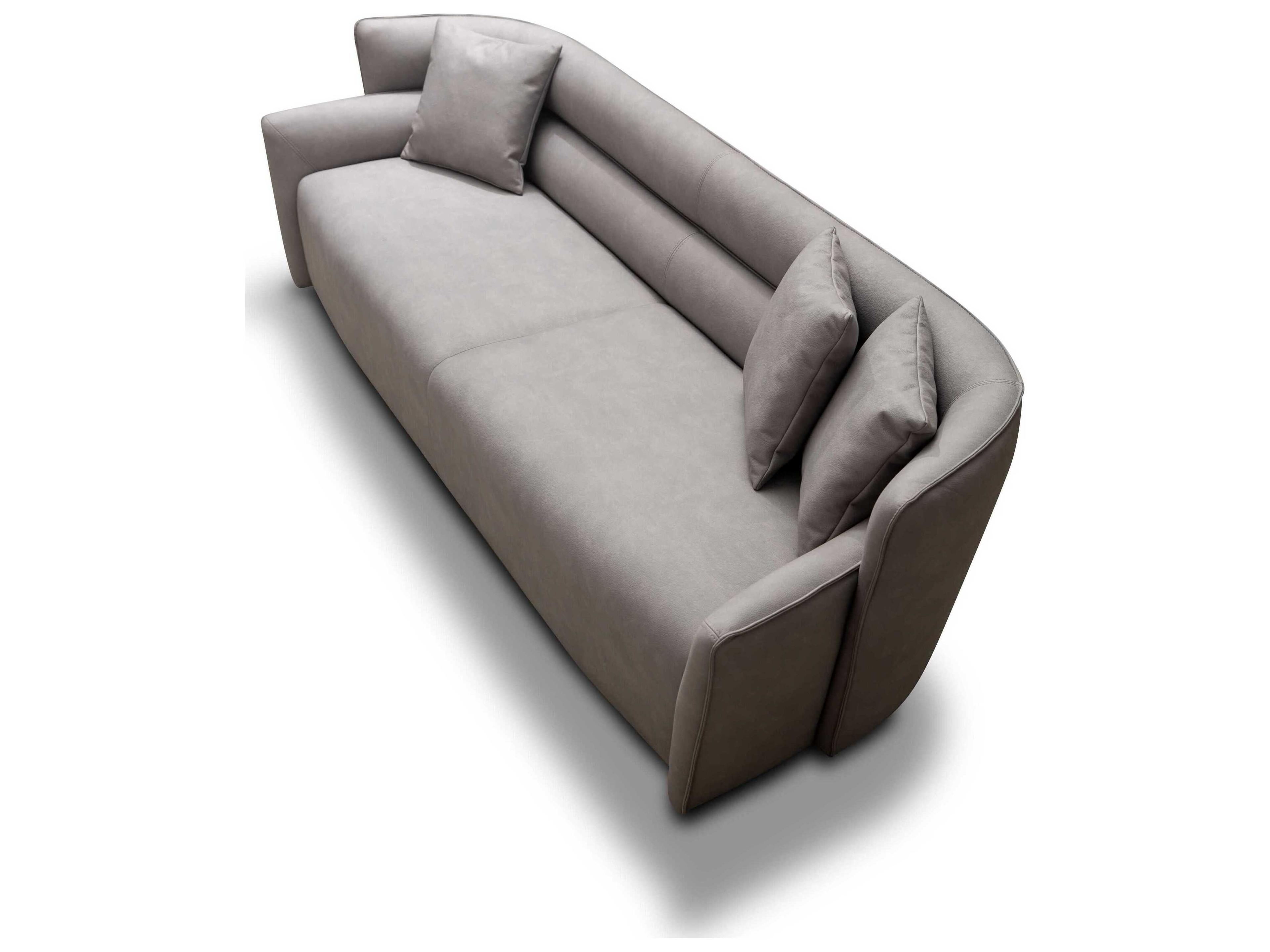 Whiteline Modern Living Boss Grey Black Leather Sofa