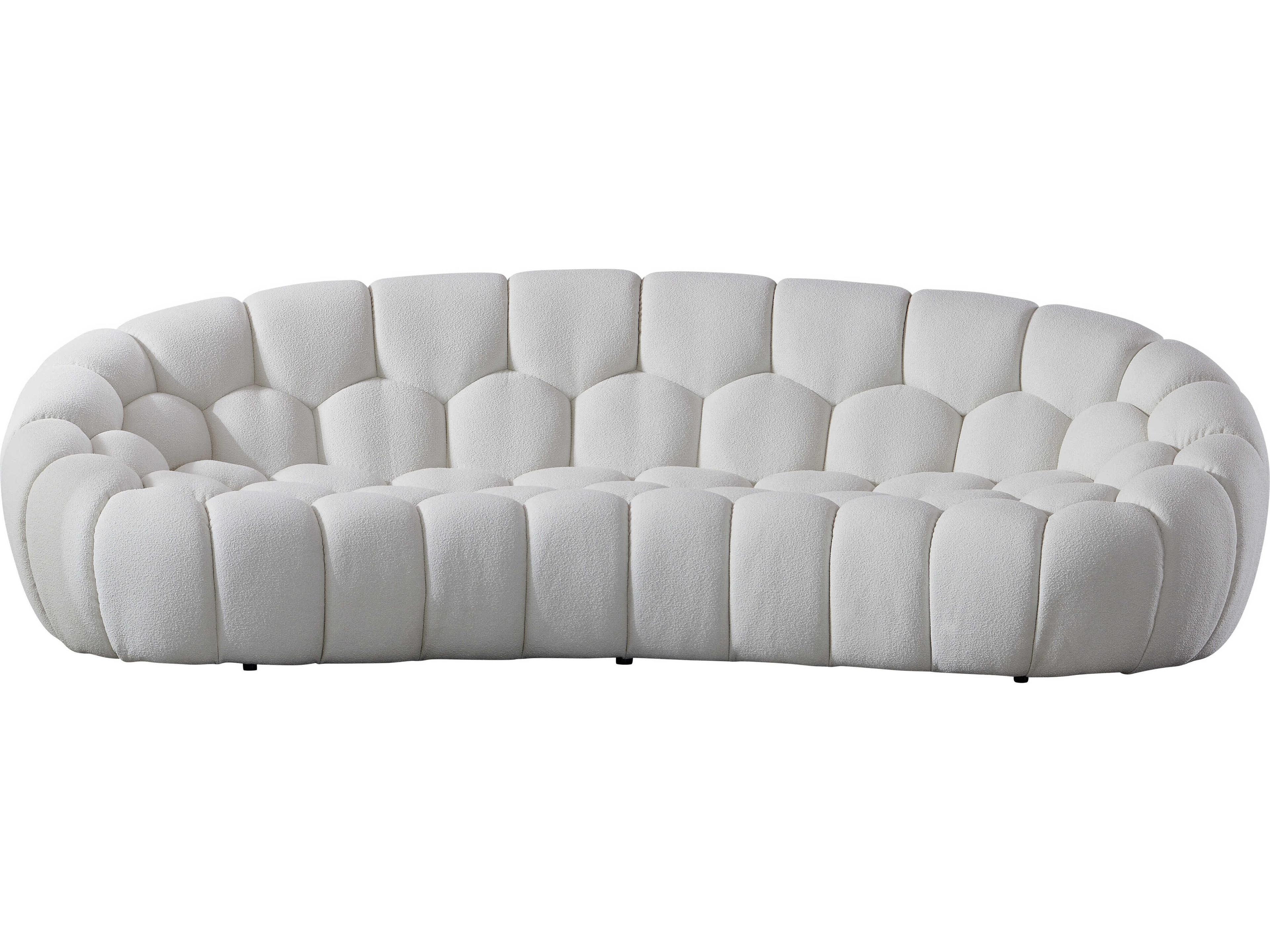 Whiteline Modern Living Nest White Upholstered Sofa