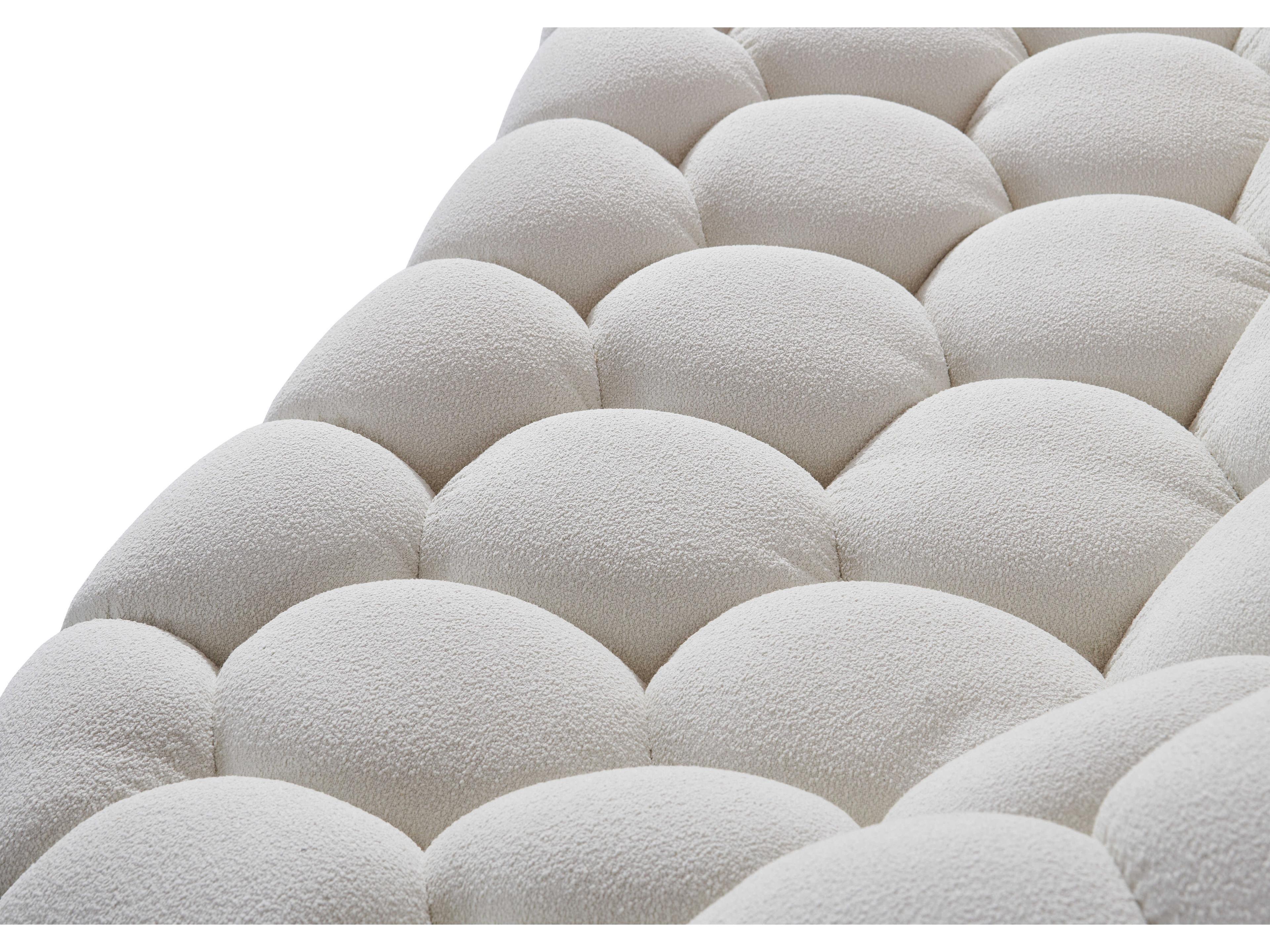 Whiteline Modern Living Nest White Upholstered Sofa