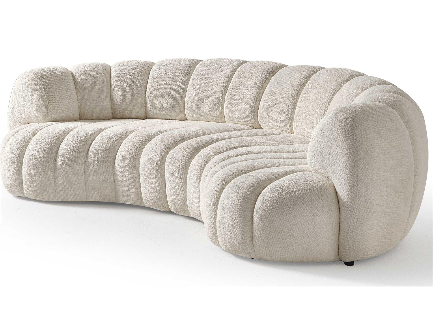 Whiteline Modern Living Rhodes White Upholstered Sofa