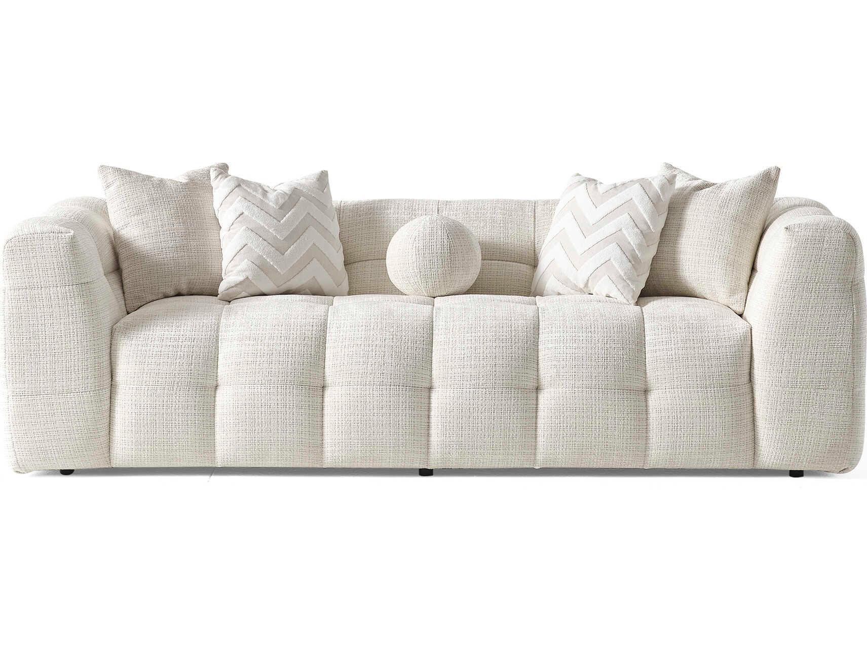 Whiteline Modern Living Cloud Beige Upholstered Sofa