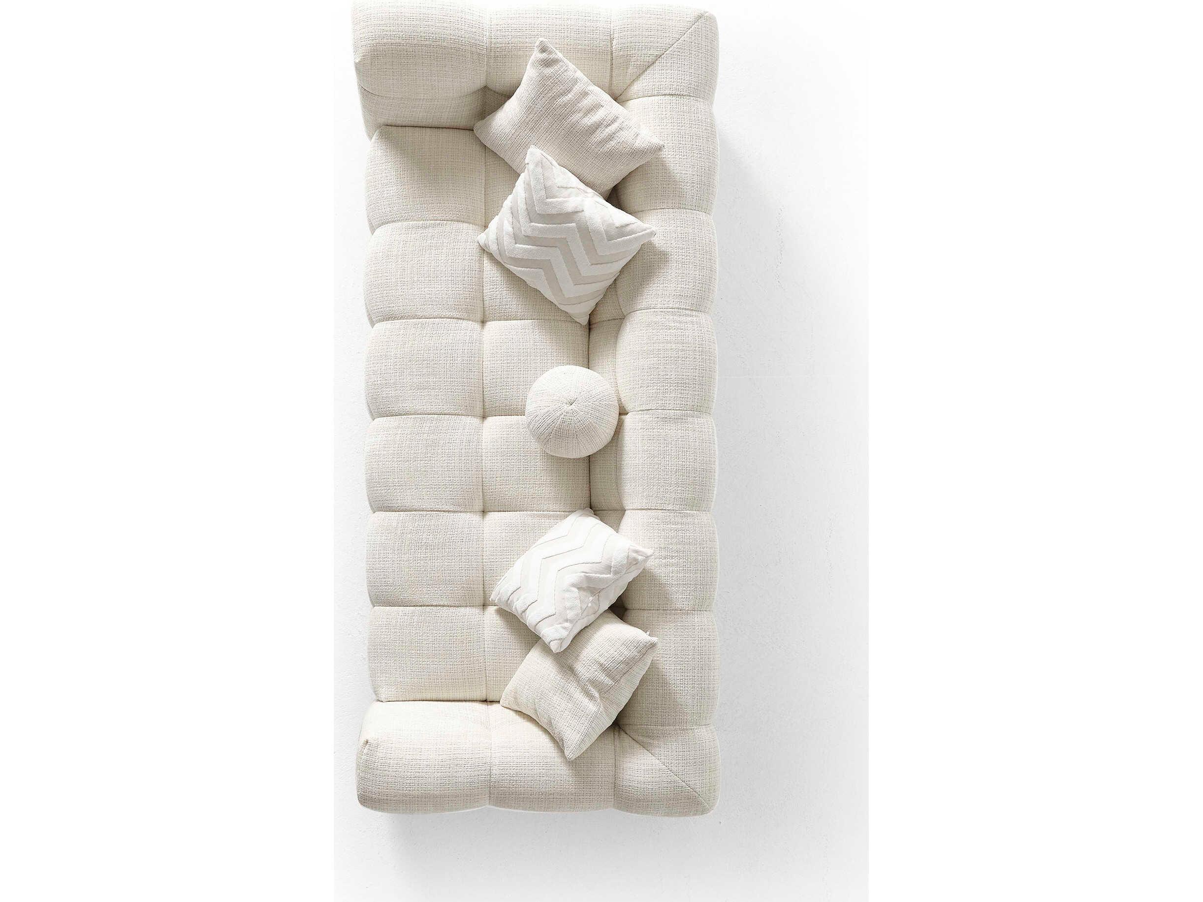 Whiteline Modern Living Cloud Beige Upholstered Sofa