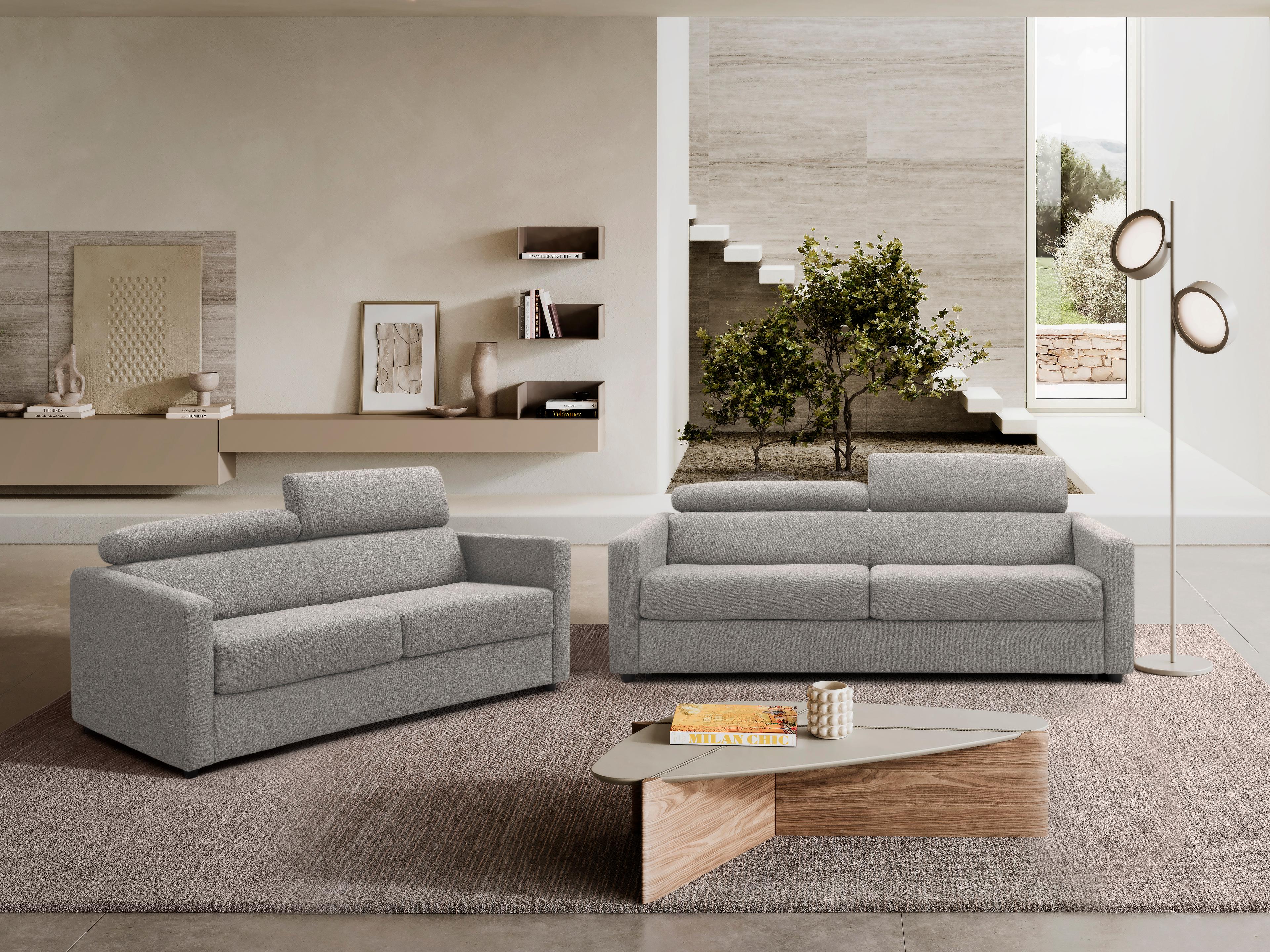 Whiteline Modern Living Balance Light Grey Upholstered Sofa Bed