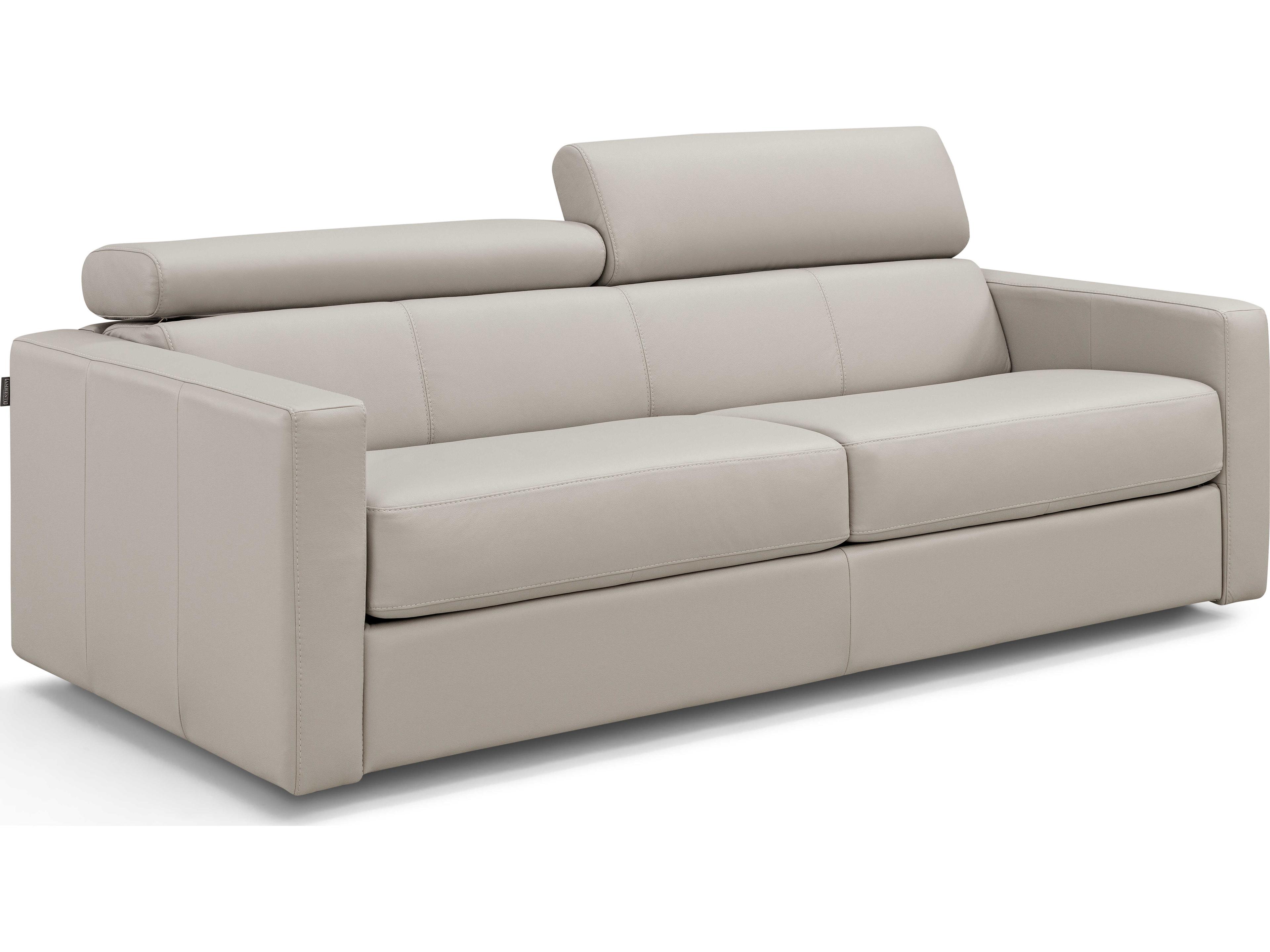 Whiteline Modern Living Balance Light Grey Leather Sofa Bed