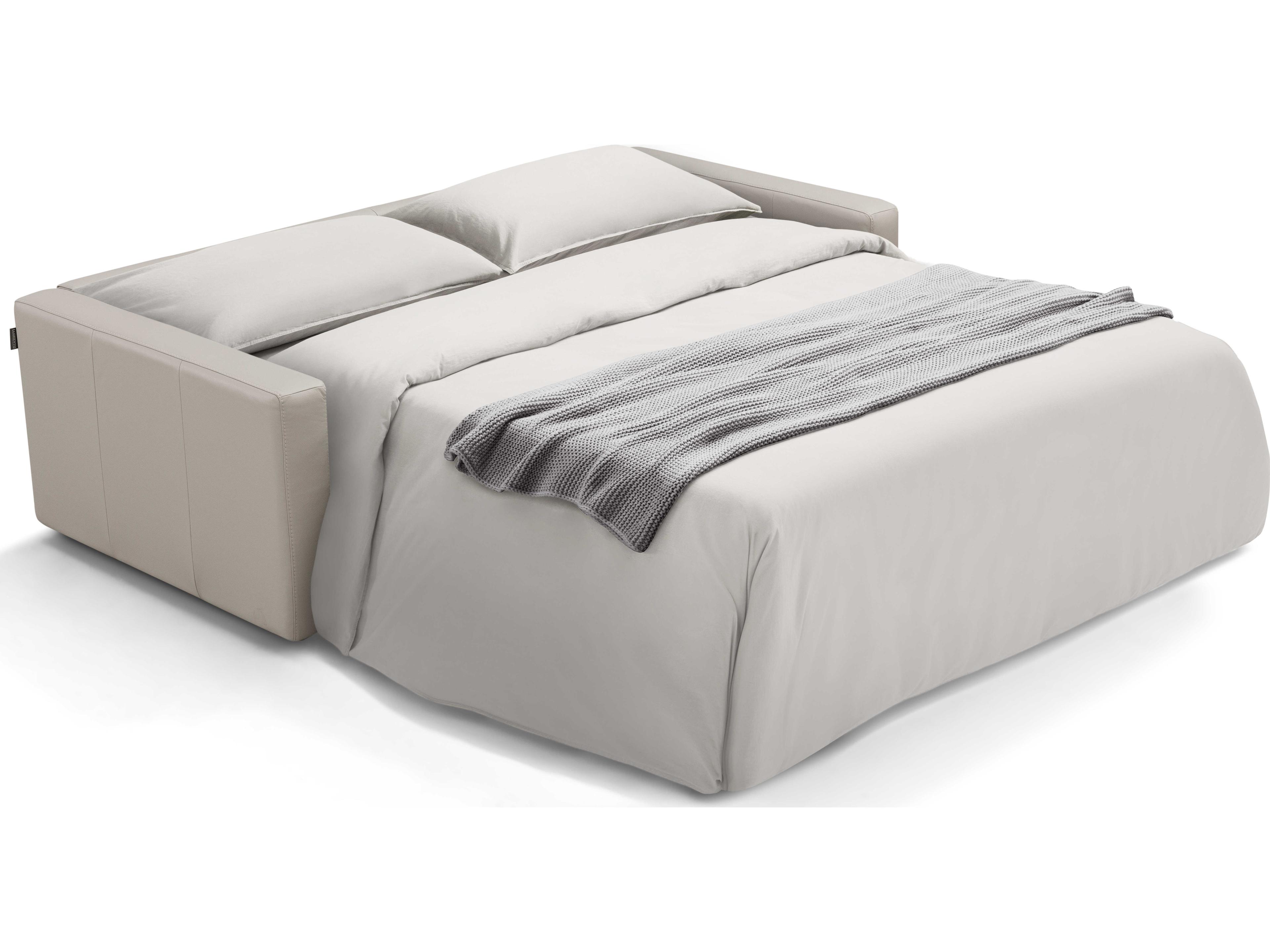 Whiteline Modern Living Balance Light Grey Leather Sofa Bed