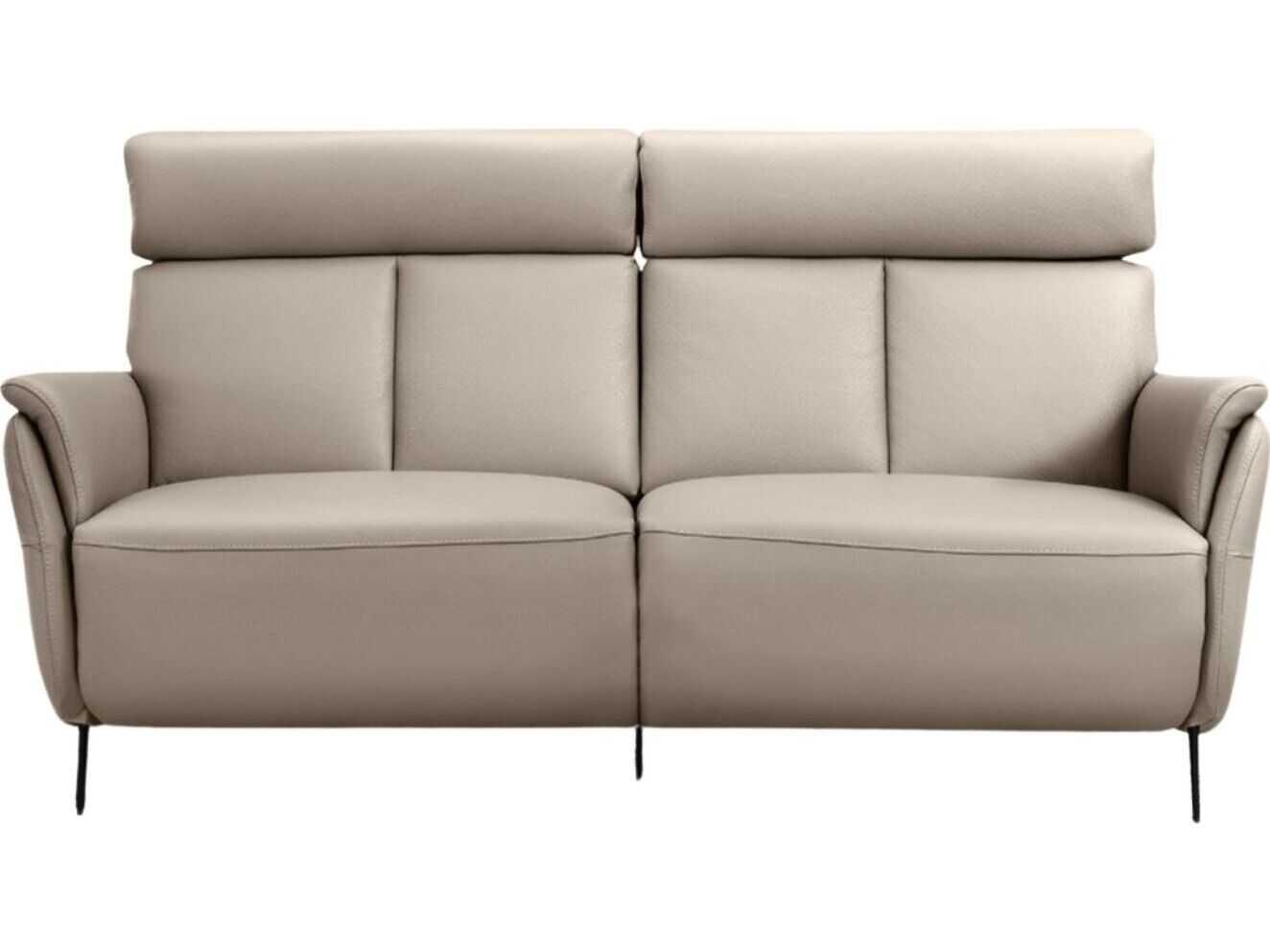Whiteline Modern Living Beverly Light Grey Leather Sofa