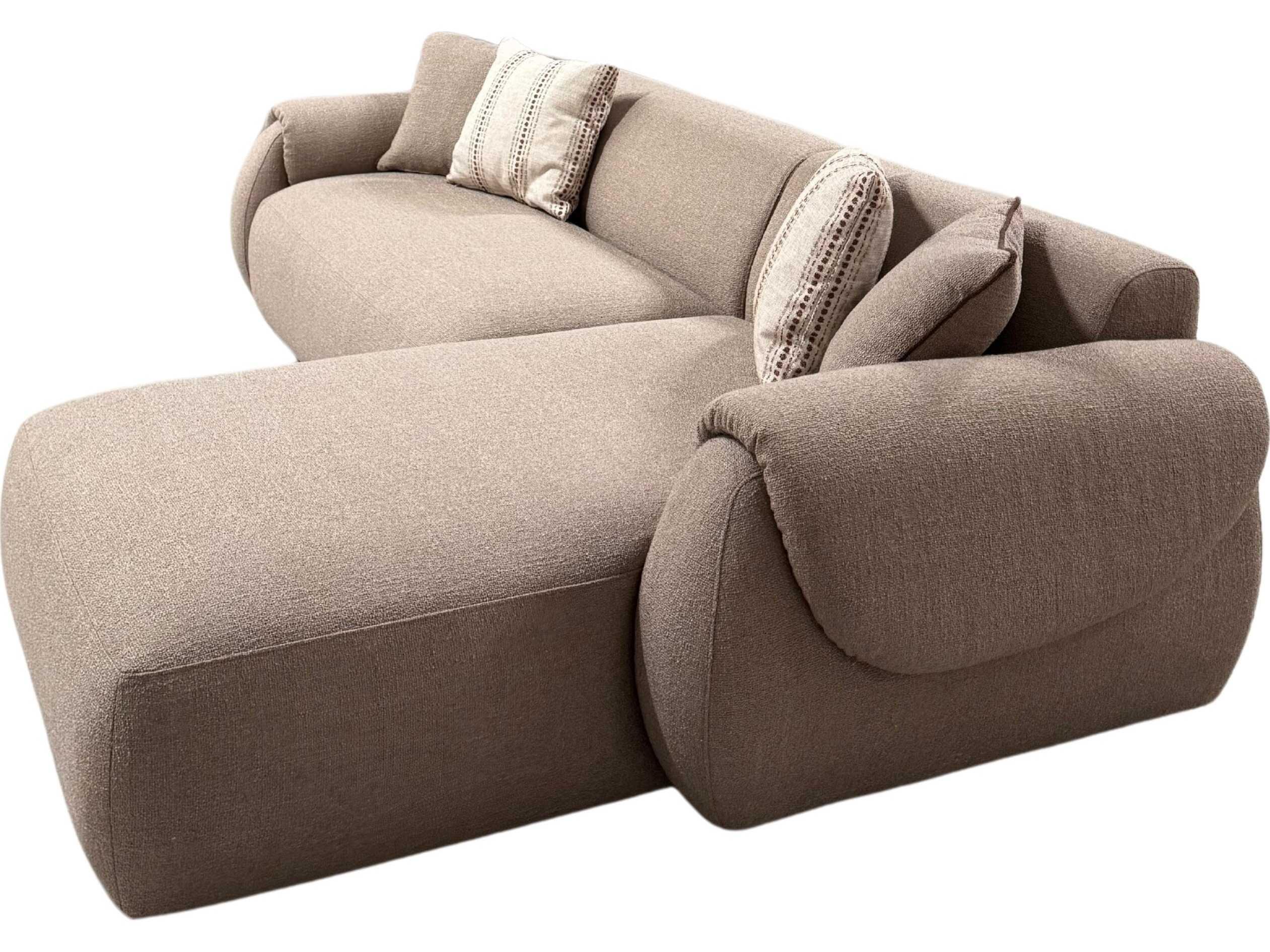 Whiteline Modern Living Flore Brown Upholstered Sectional Sofa