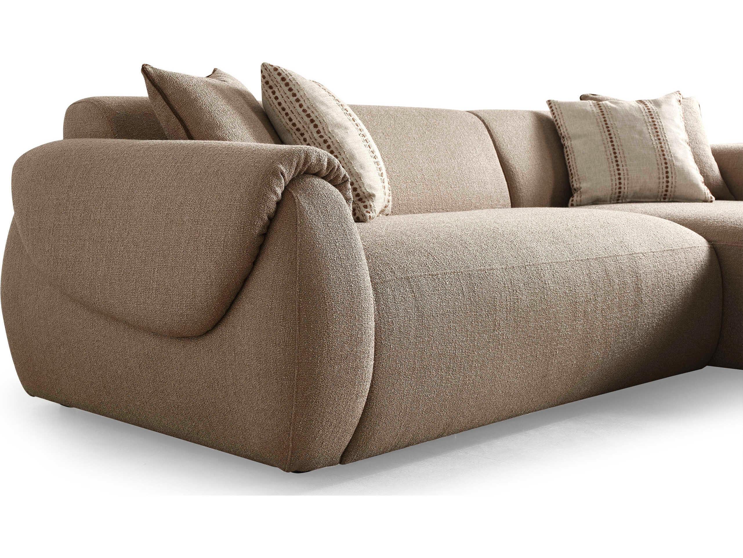 Whiteline Modern Living Flore Brown Upholstered Sectional Sofa