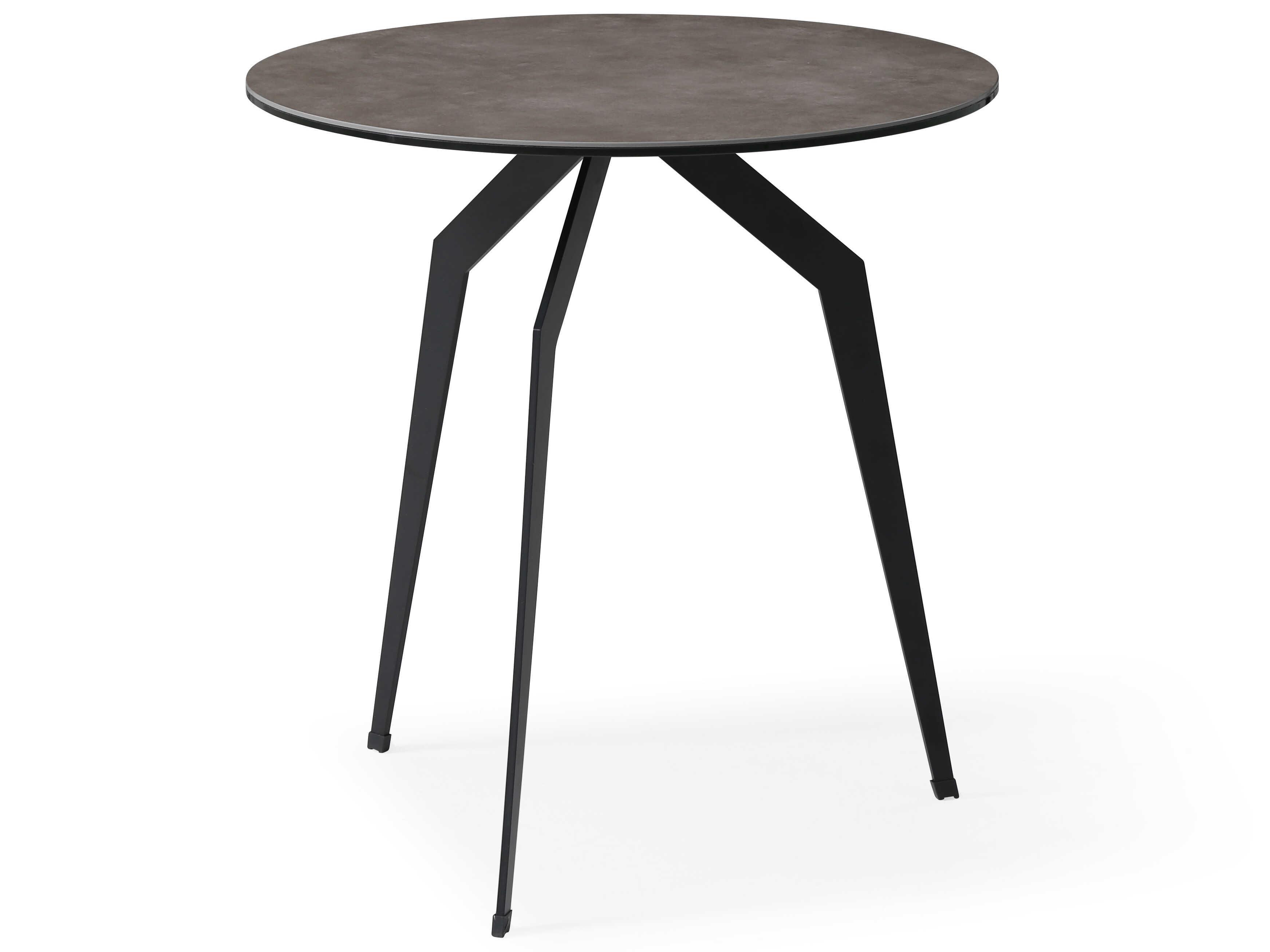 Whiteline Modern Living Santiago Round Ceramic White Black End Table