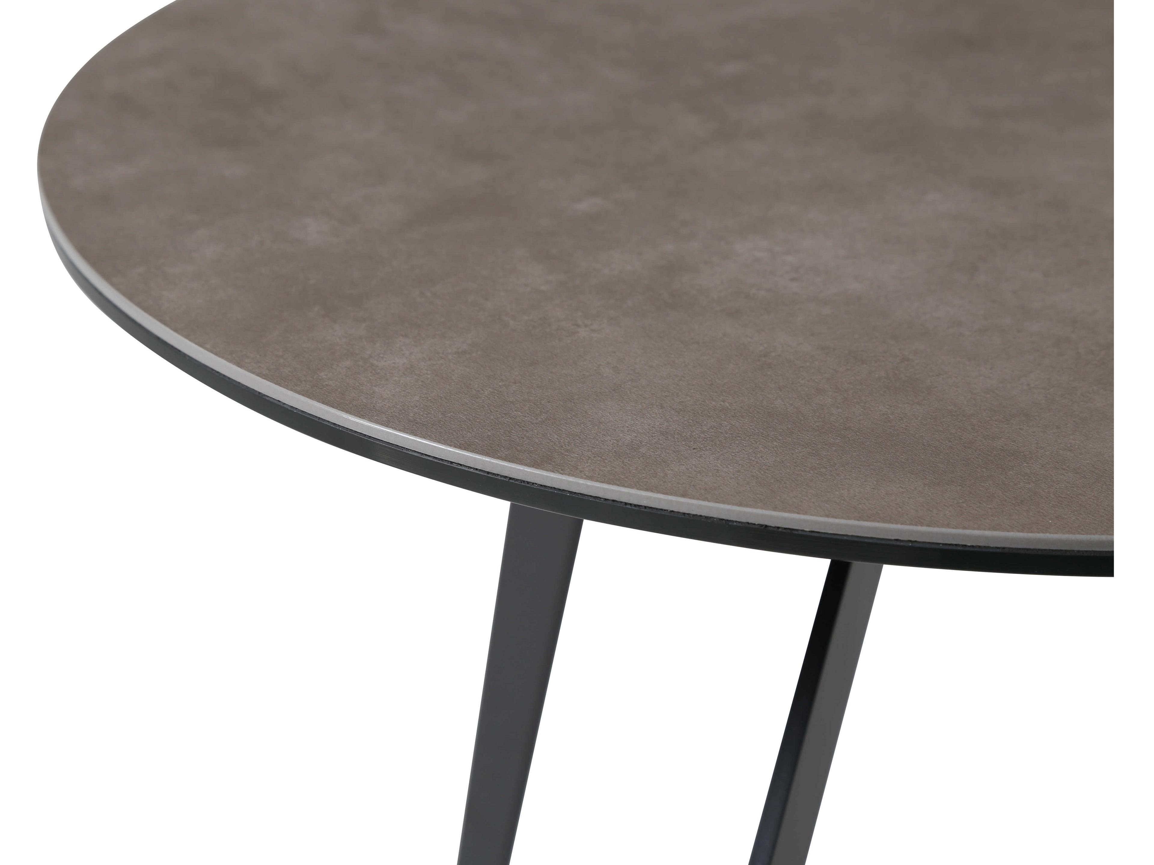 Whiteline Modern Living Santiago Round Ceramic White Black End Table