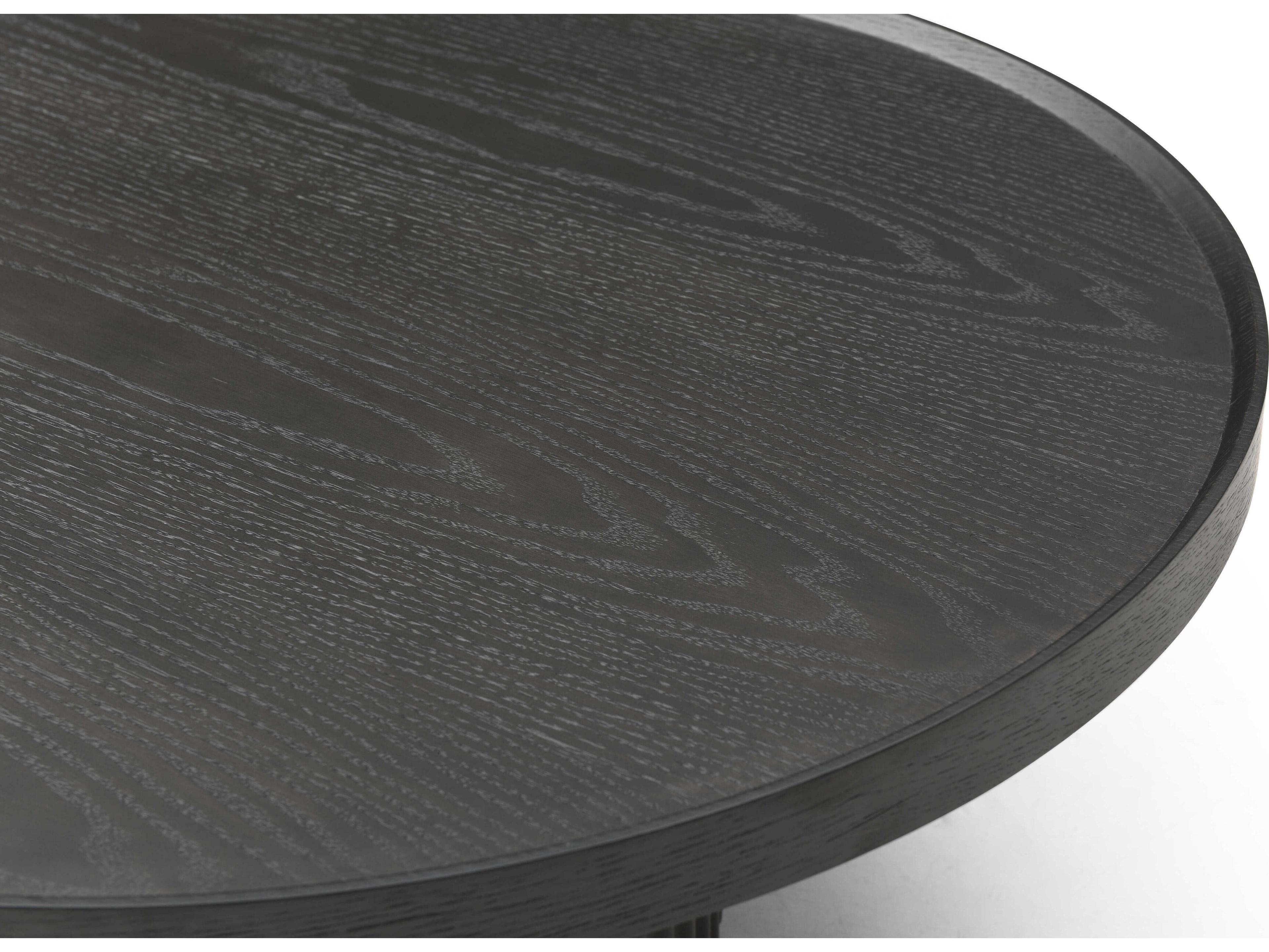 Whiteline Modern Living Heidi Round Wood Dark Grey End Table