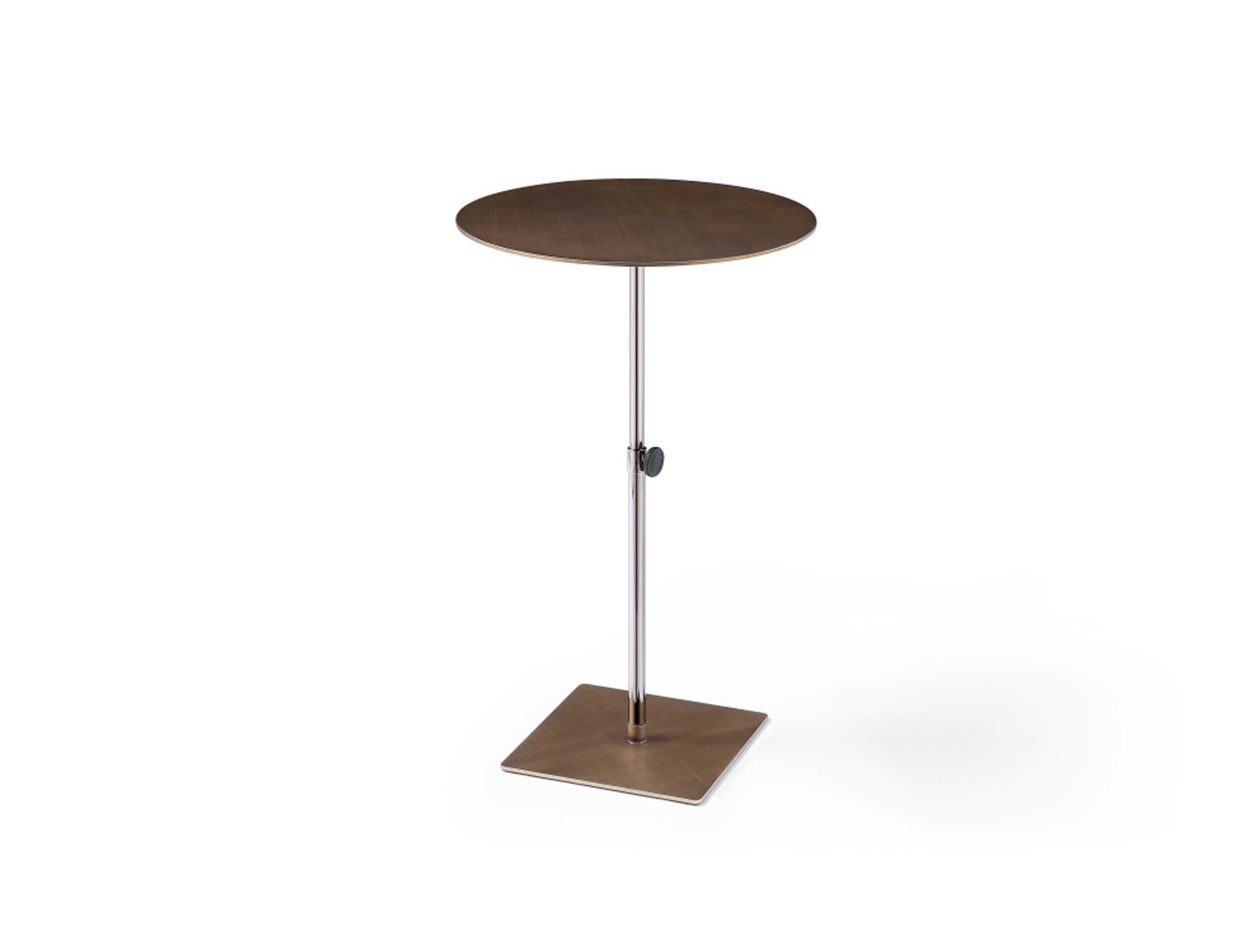 Whiteline Modern Living Marley Round Metal Brushed Bronze End Table