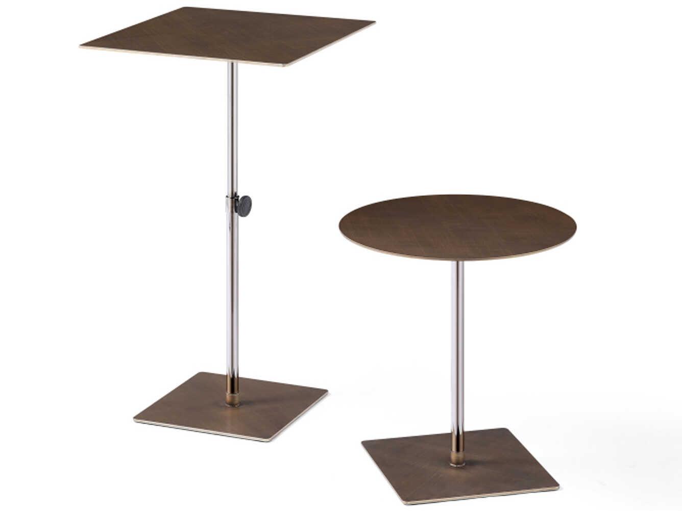 Whiteline Modern Living Marley Round Metal Brushed Bronze End Table