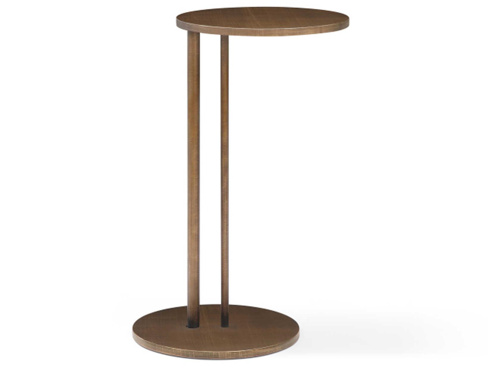 Whiteline Modern Living Nala Round Metal Brushed Bronze End Table