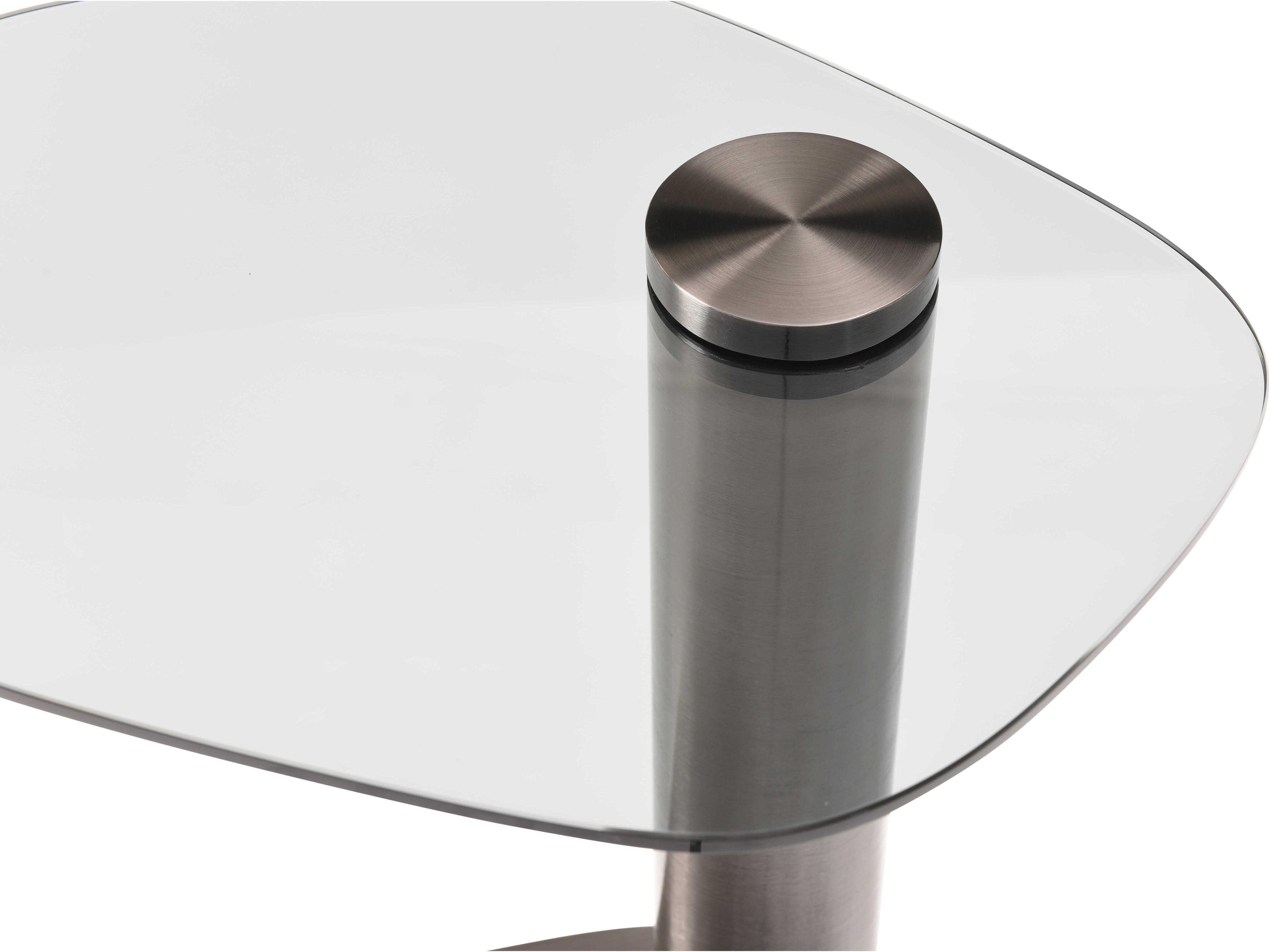 Whiteline Modern Living Lexi Glass Grey End Table