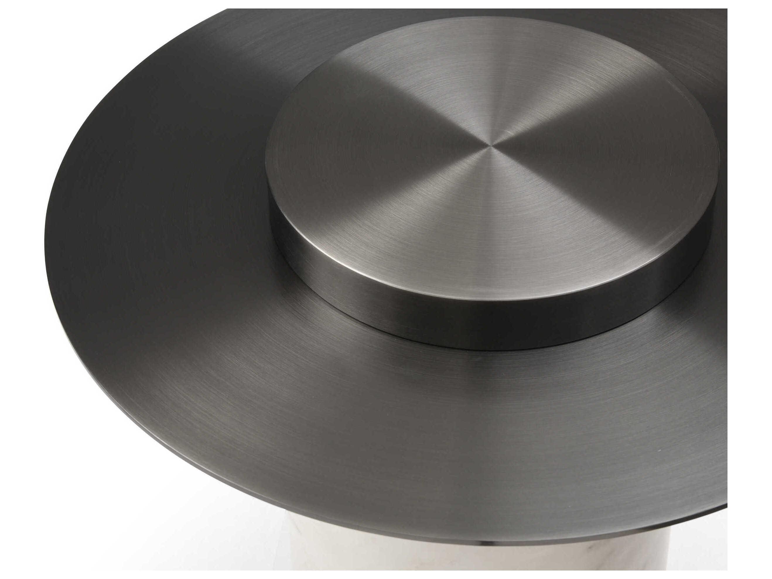 Whiteline Modern Living Aviana Round Steel White End Table