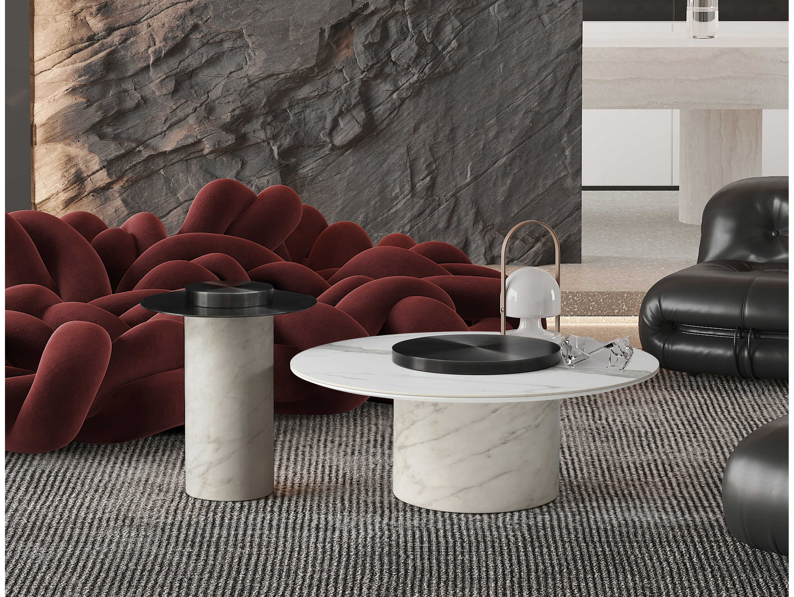 Whiteline Modern Living Aviana Round Steel White End Table