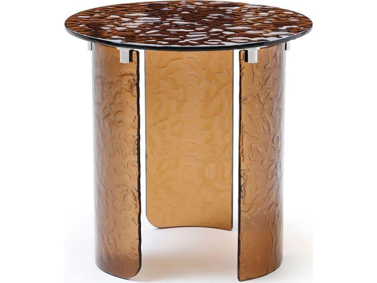Whiteline Modern Living Rivelle Round Glass End Table