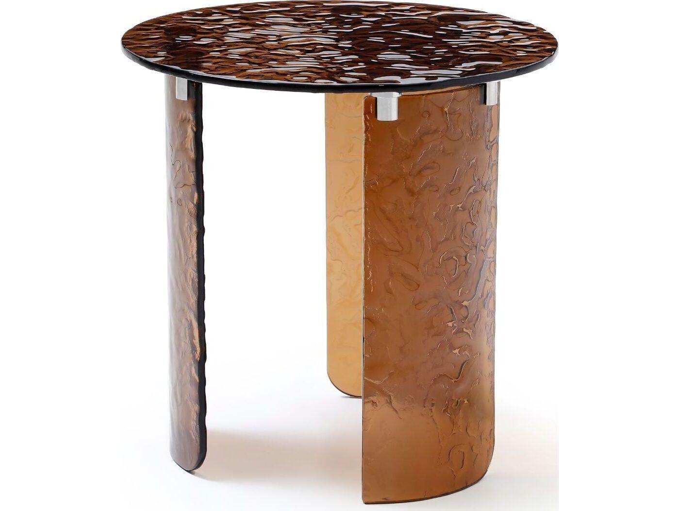 Whiteline Modern Living Rivelle Round Glass End Table