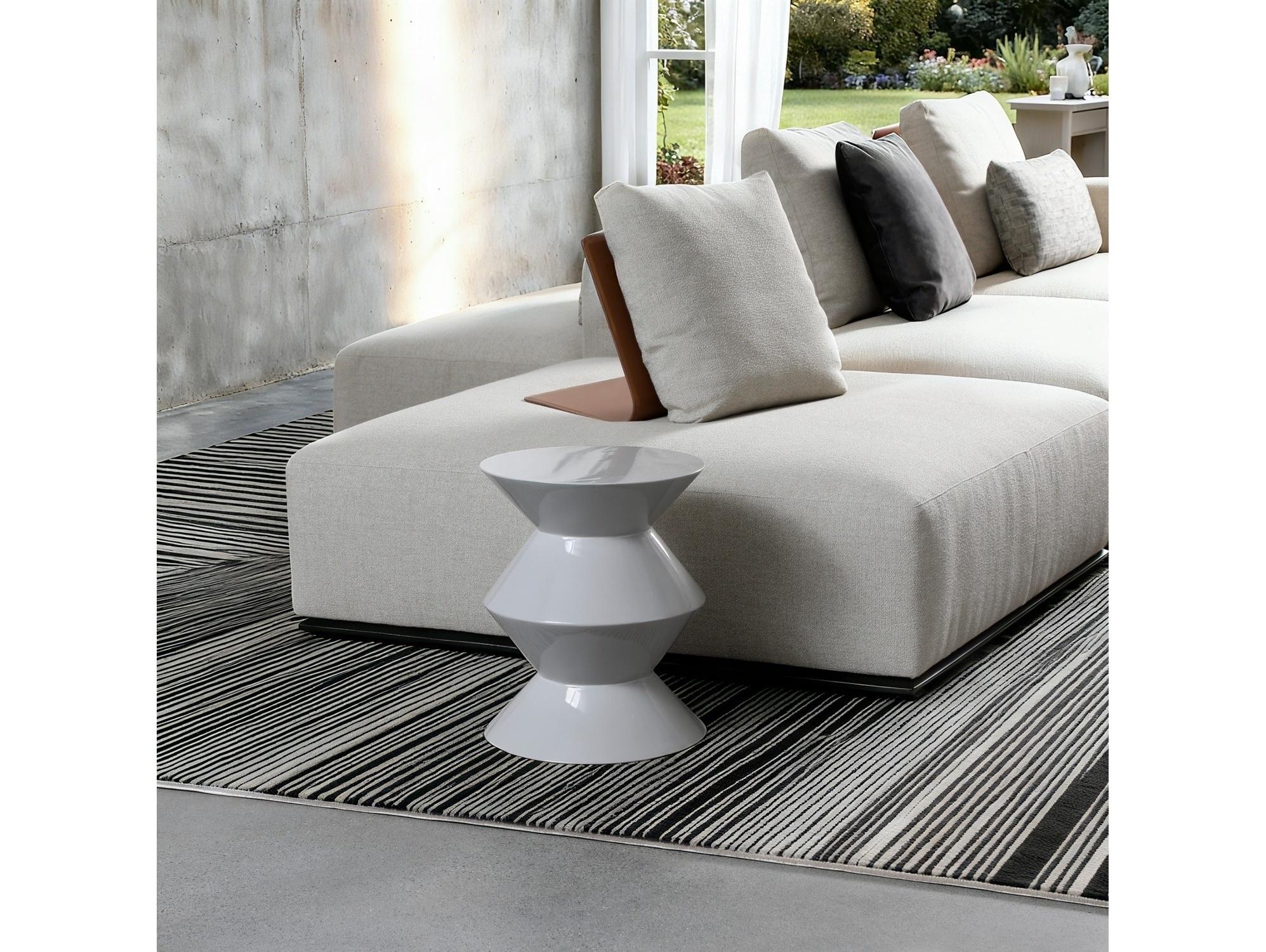 Whiteline Modern Living Joy Round Marble End Table