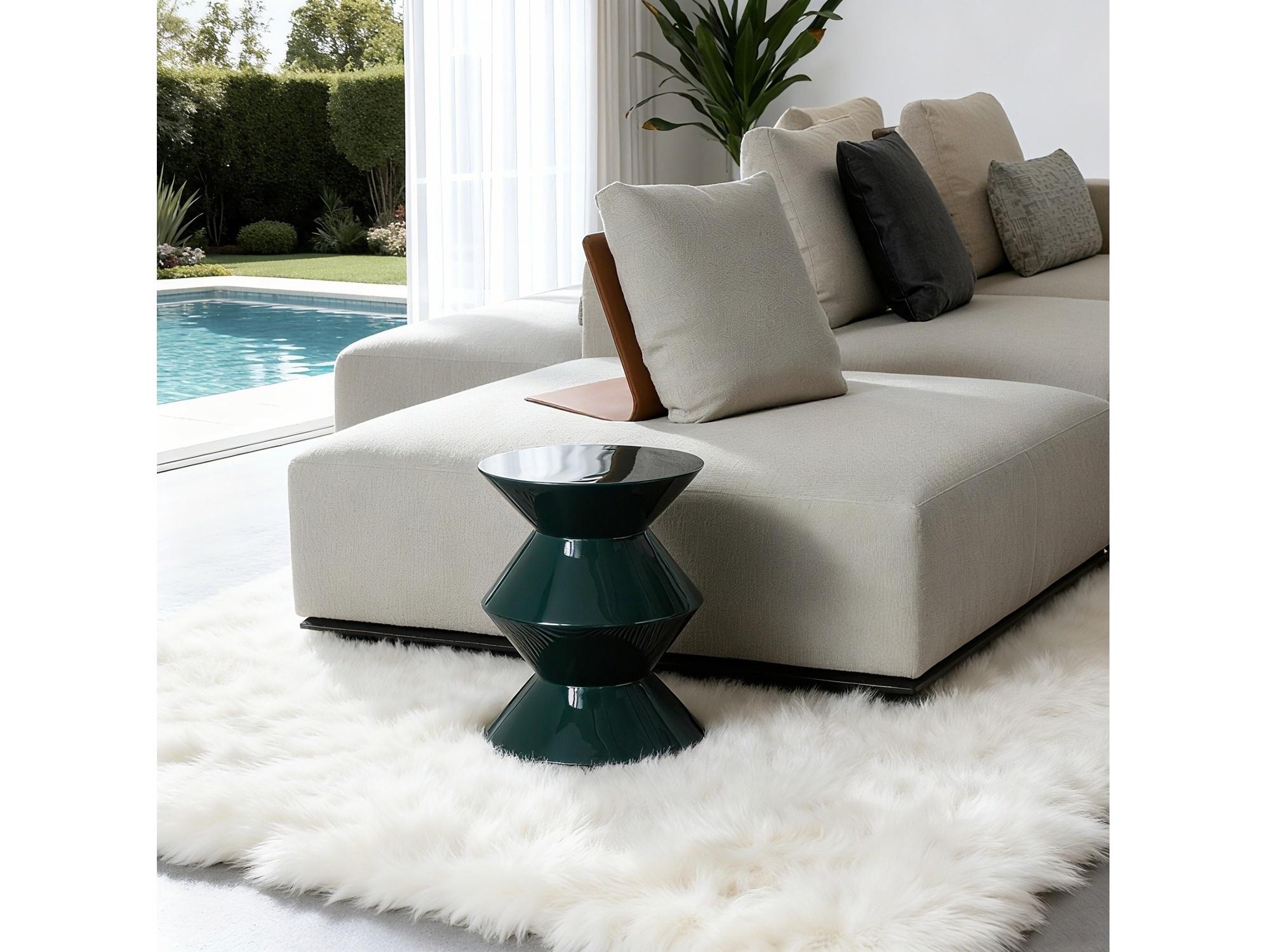 Whiteline Modern Living Joy Round Marble End Table