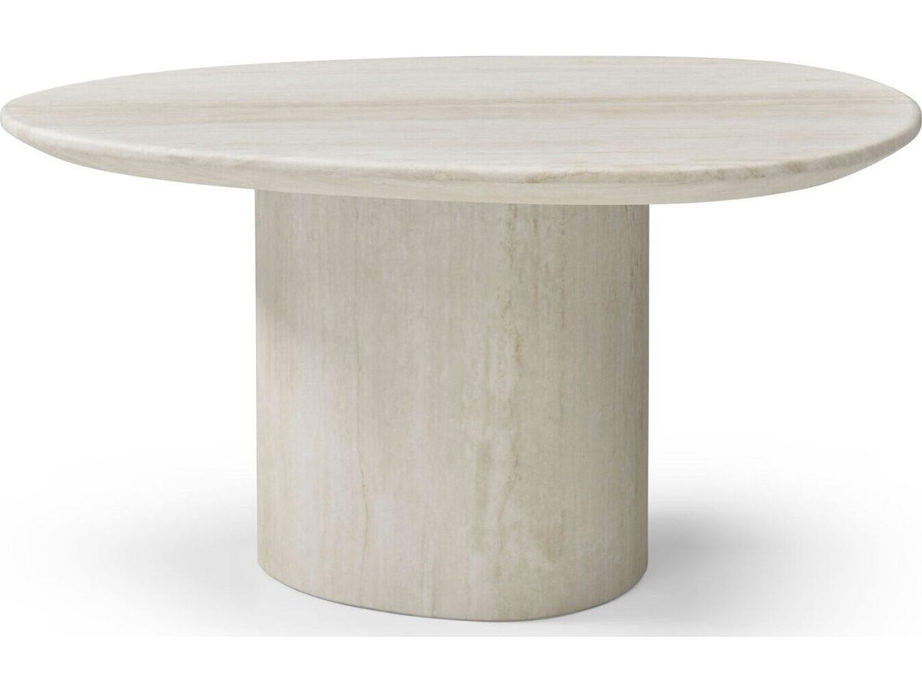 Whiteline Modern Living Petra Oval Marble End Table