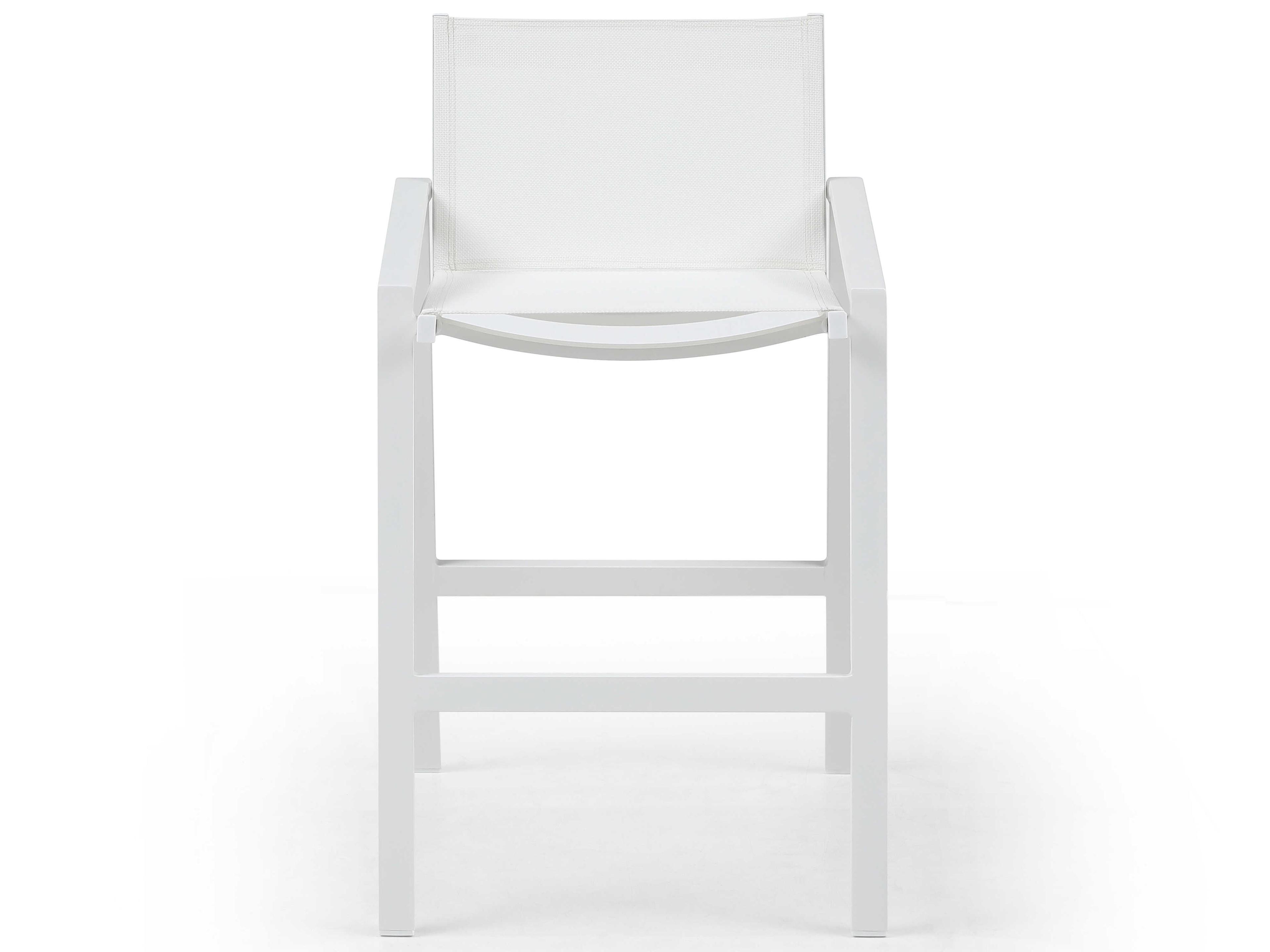 Whiteline Modern Living Outdoor Rio White Aluminum Sling Bar Stool