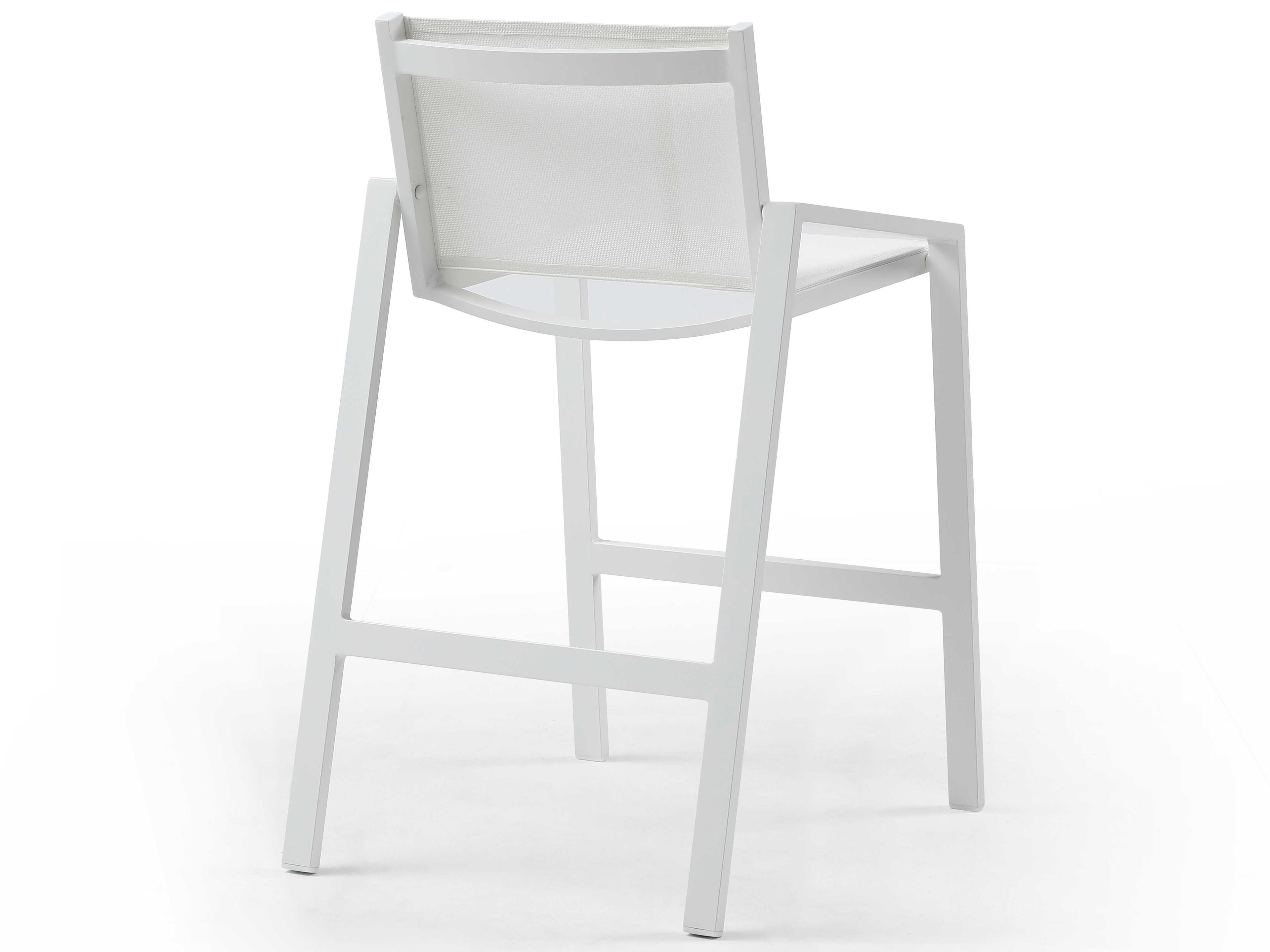 Whiteline Modern Living Outdoor Rio White Aluminum Sling Bar Stool