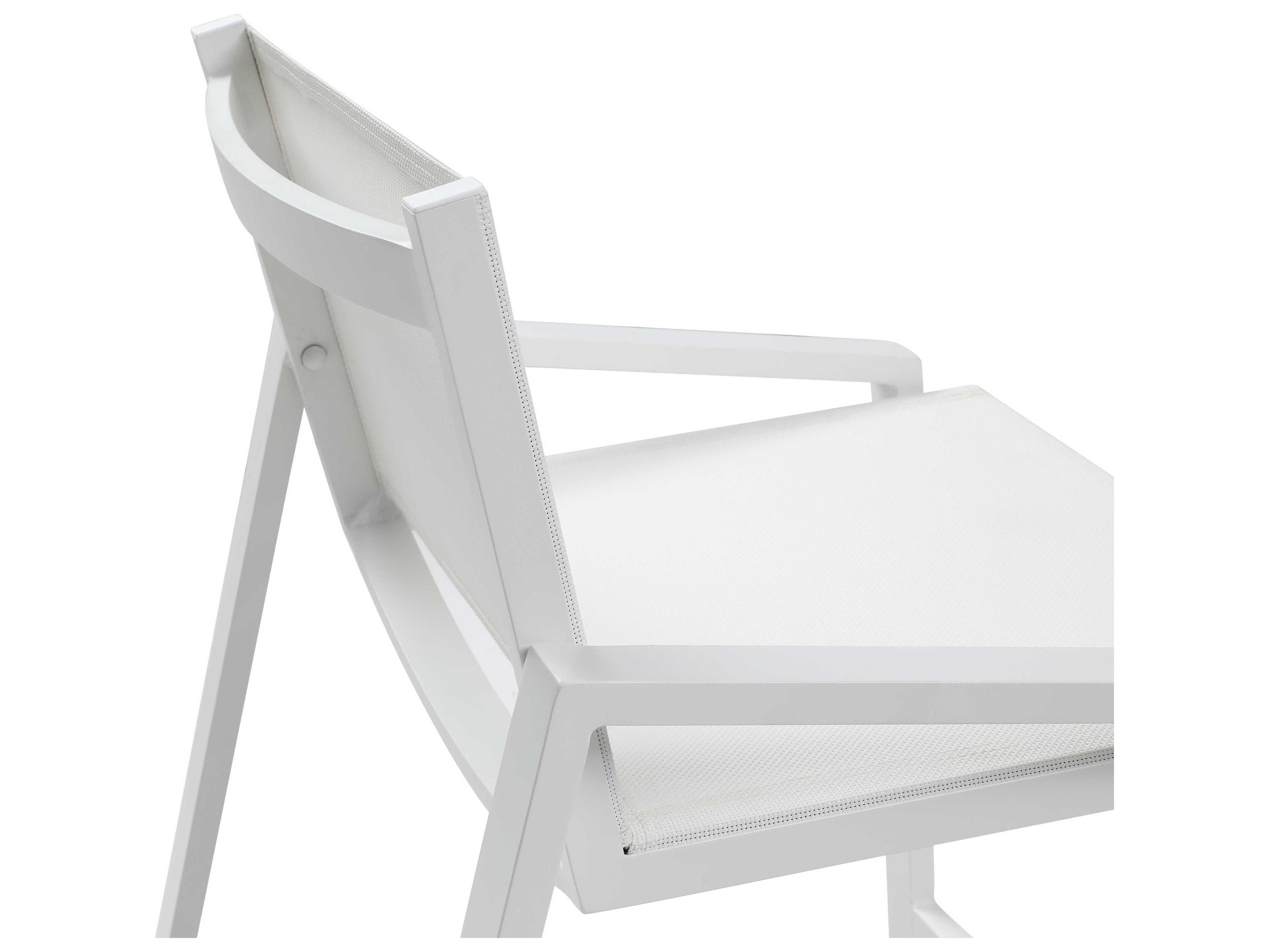 Whiteline Modern Living Outdoor Rio White Aluminum Sling Bar Stool