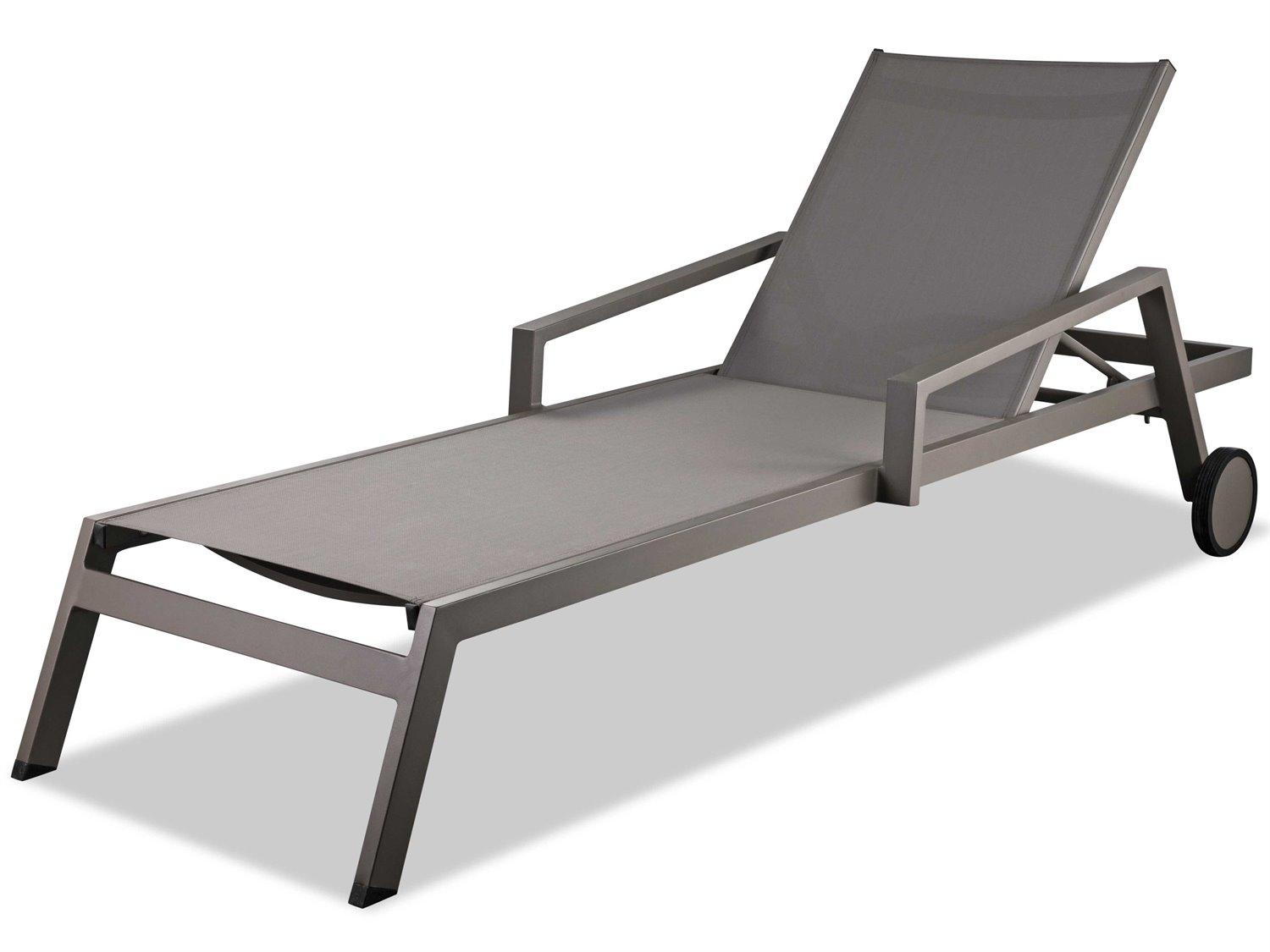 Whiteline Modern Living Outdoor Bondi Taupe Aluminum Sling Chaise Lounge