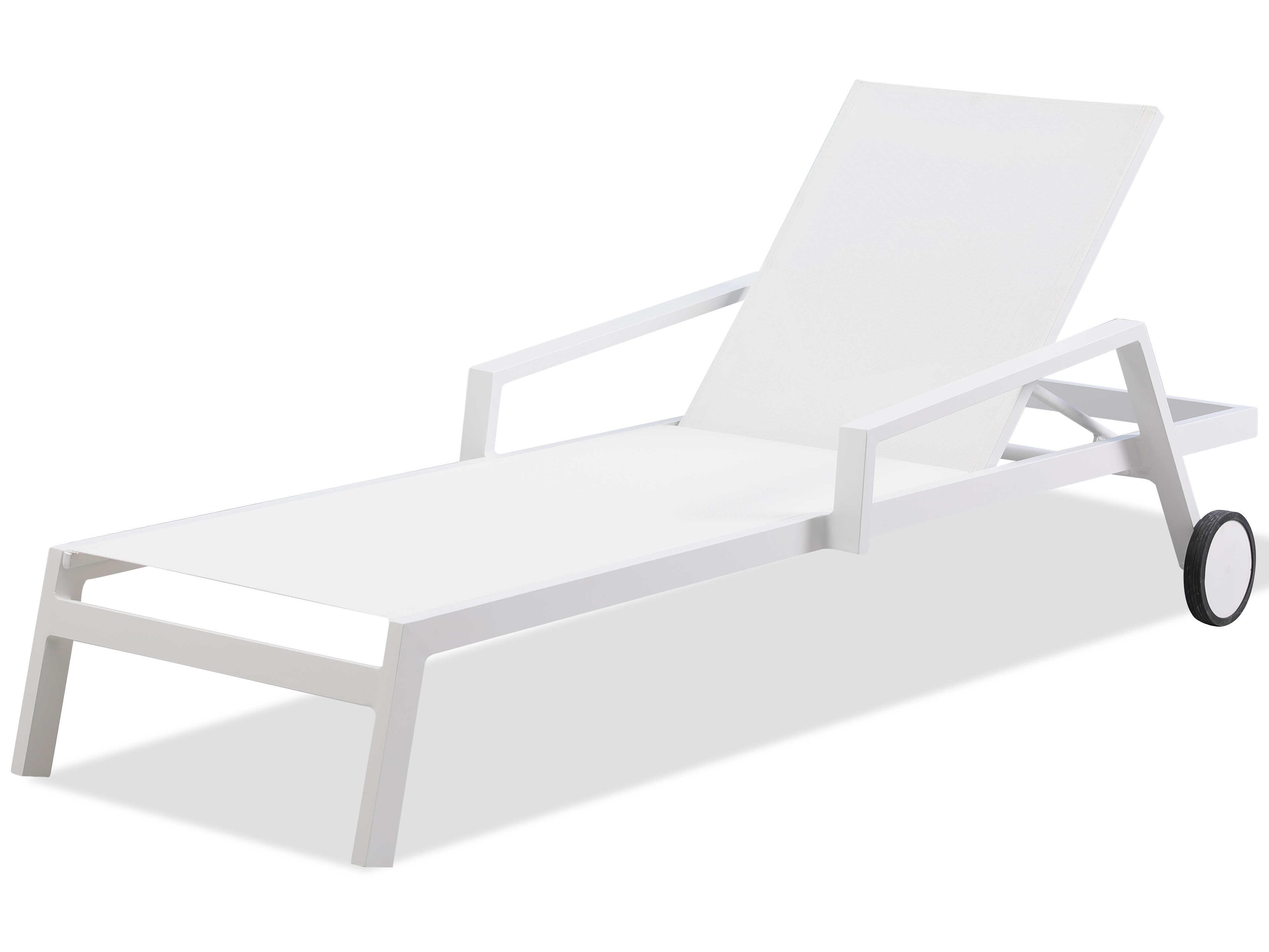 Whiteline Modern Living Outdoor Bondi White Aluminum Sling Lounge Chair