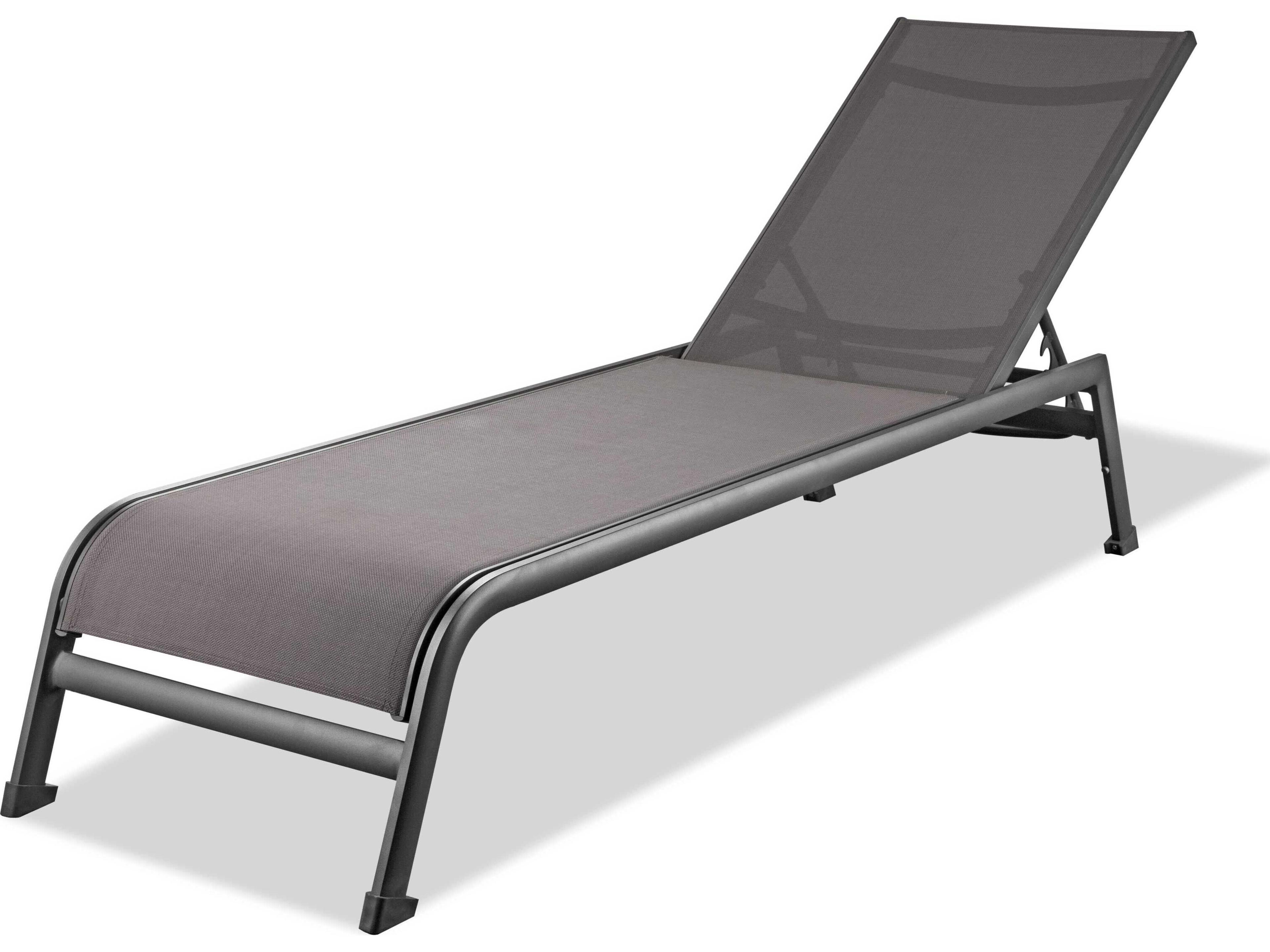 Whiteline Modern Living Outdoor Sunset Taupe Aluminum Sling Lounge Chair