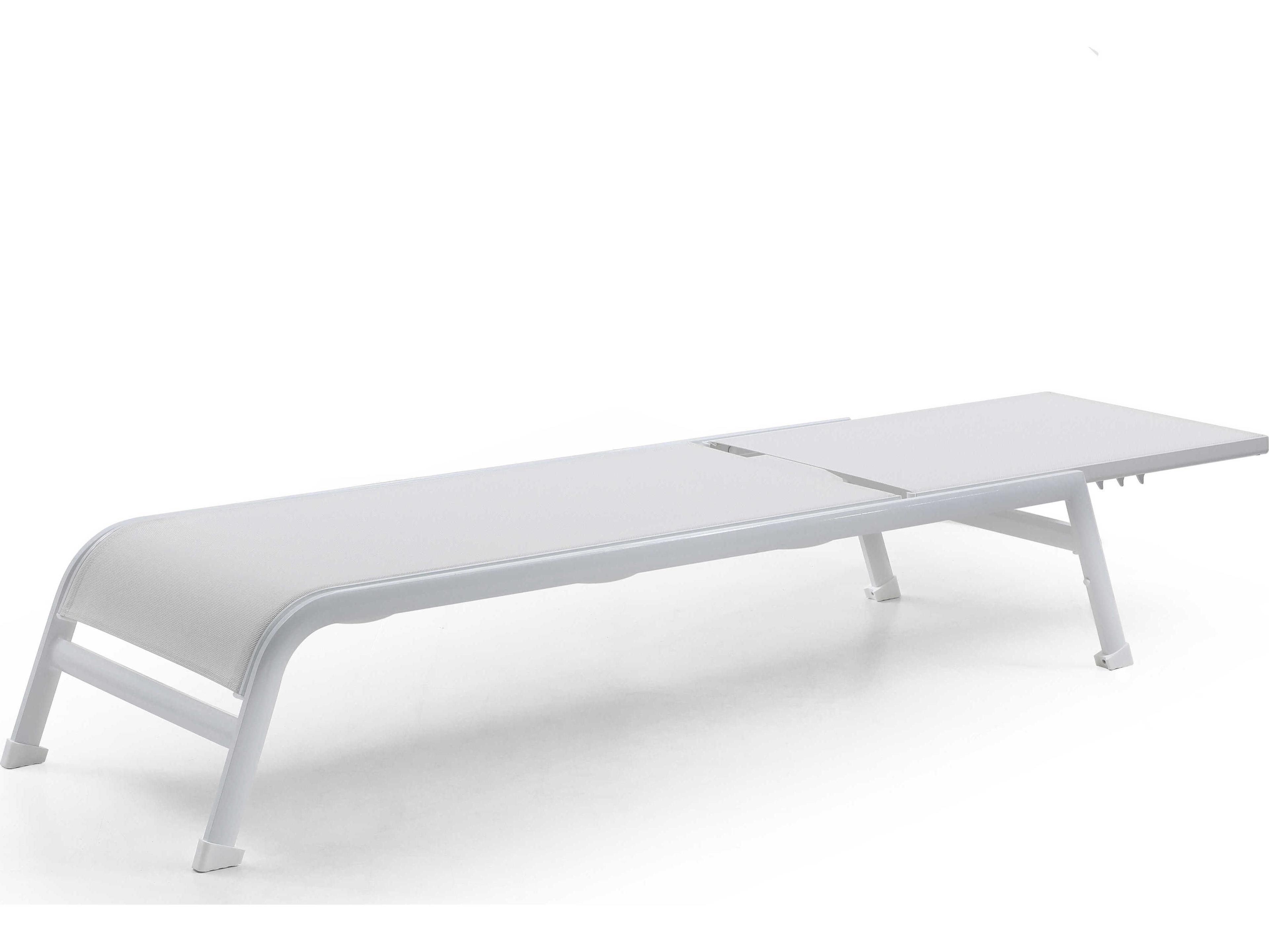 Whiteline Modern Living Outdoor Sunset White Aluminum Sling Lounge Chair