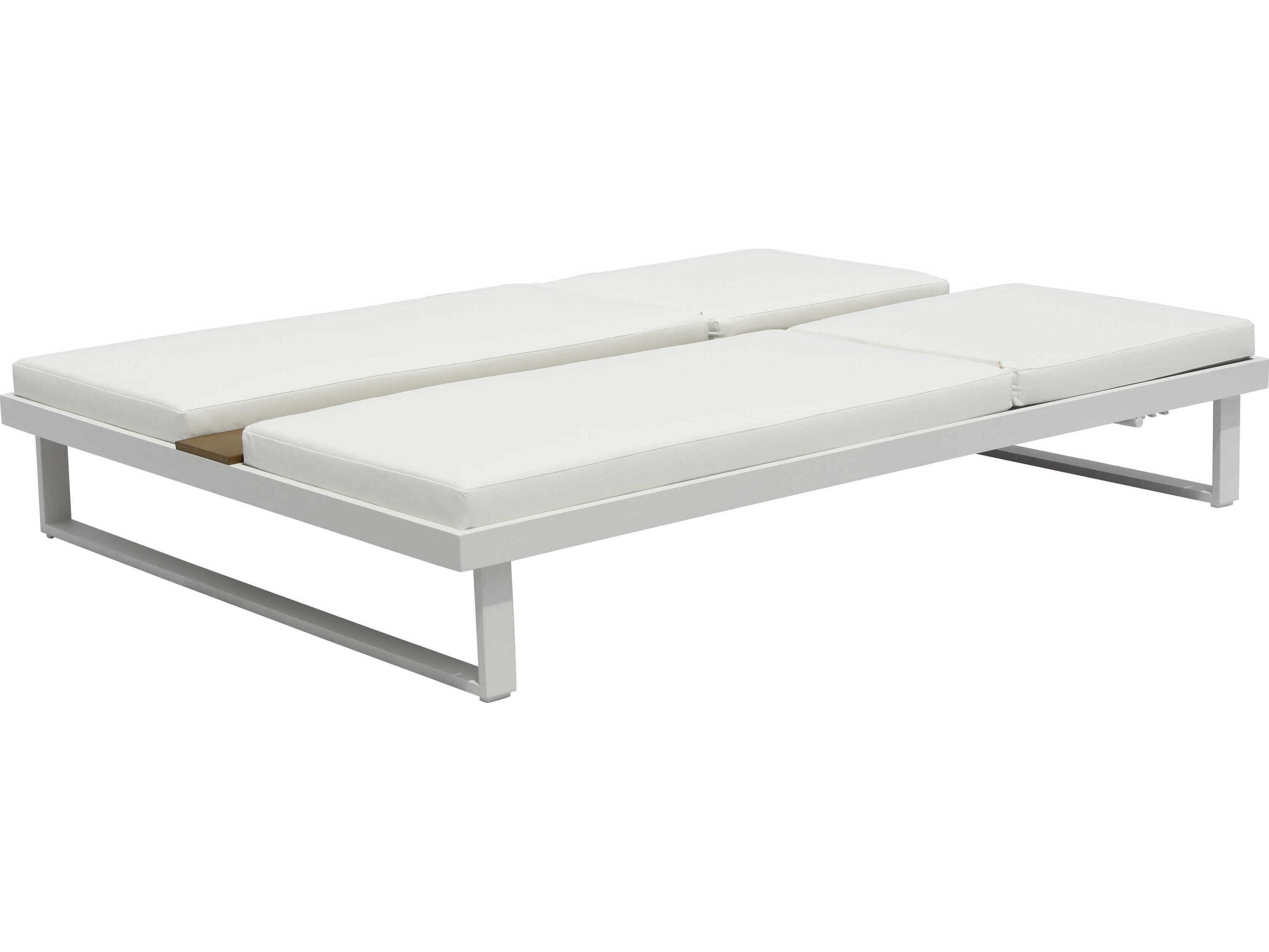 Whiteline Modern Living Outdoor Sandy White Aluminum Cushion Lounge Chair