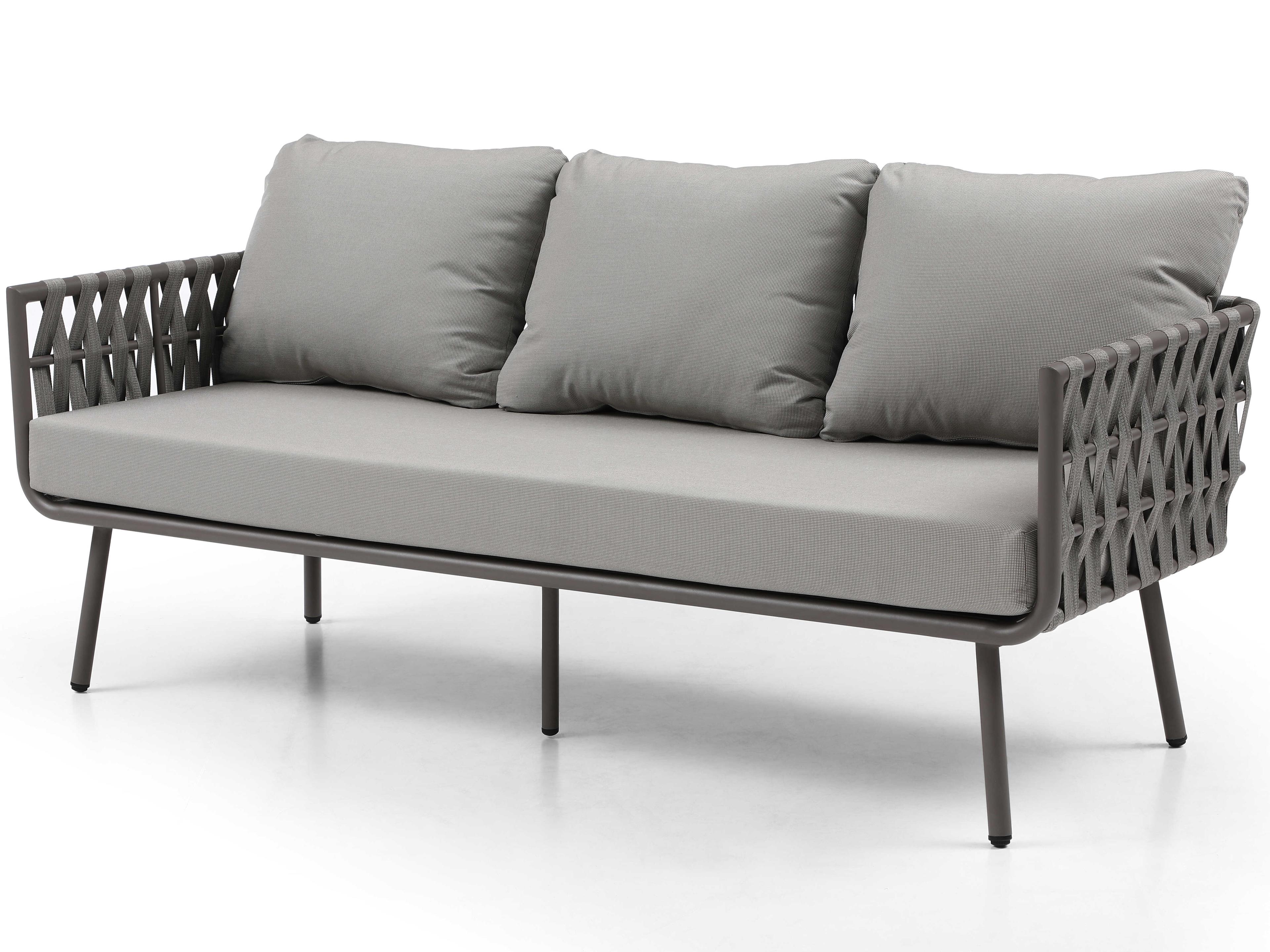 Whiteline Modern Living Outdoor Oasis Taupe Aluminum Cushion Lounge Set