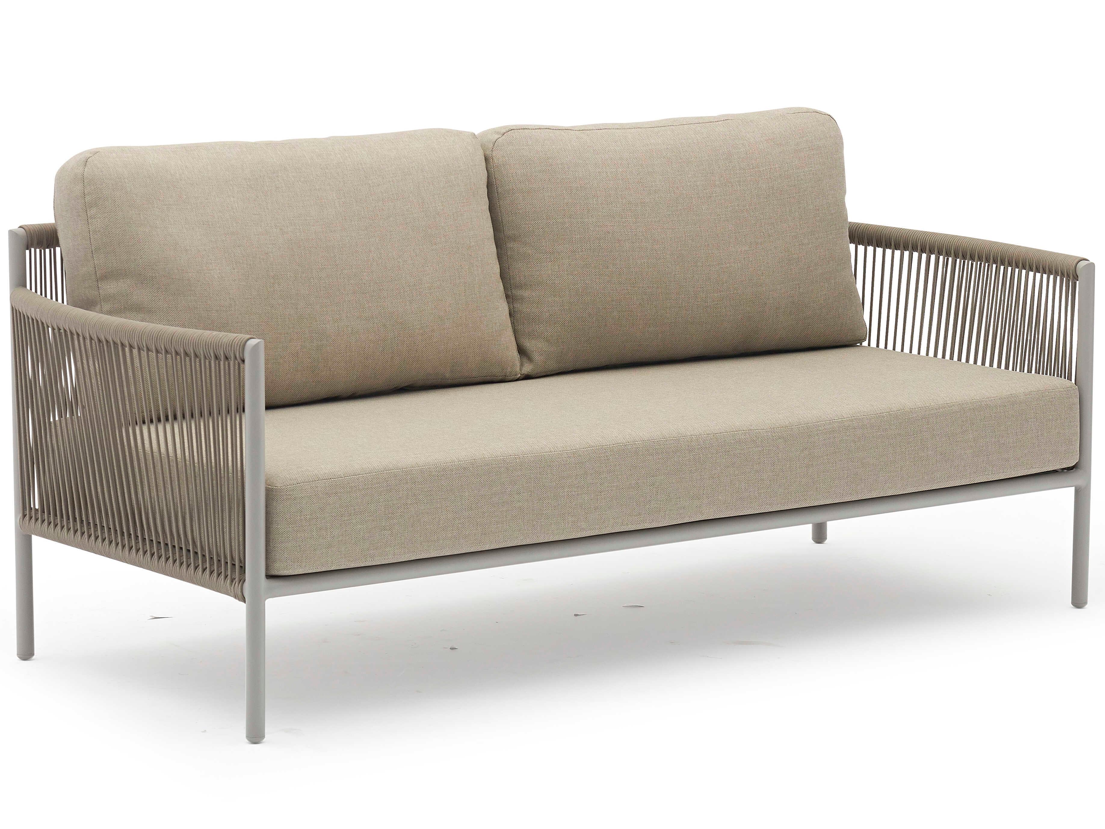 Whiteline Modern Living Outdoor Catalina Taupe Rope Cushion Lounge Set
