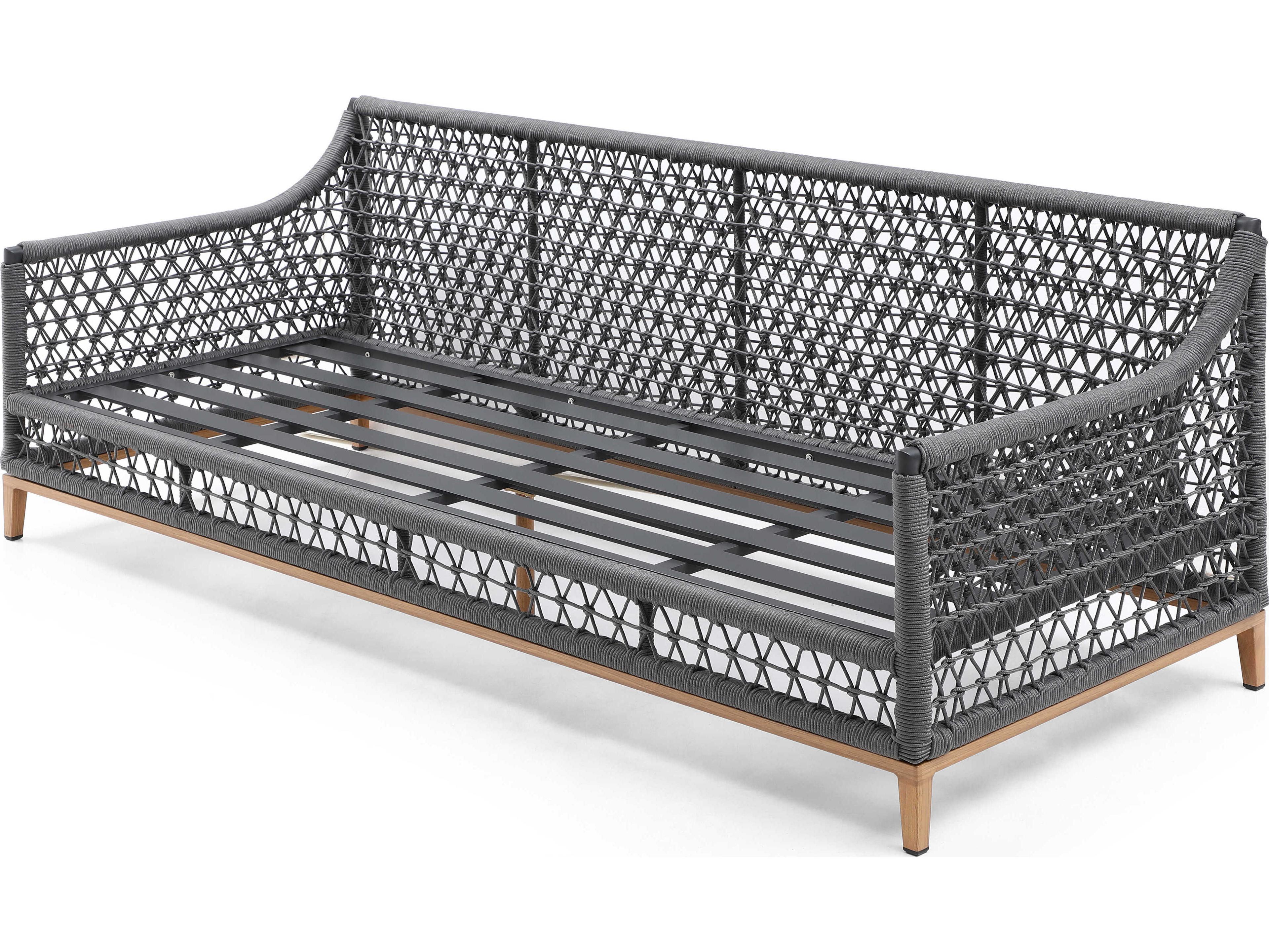 Whiteline Modern Living Outdoor Karen Dark Grey Rope Cushion Lounge Set