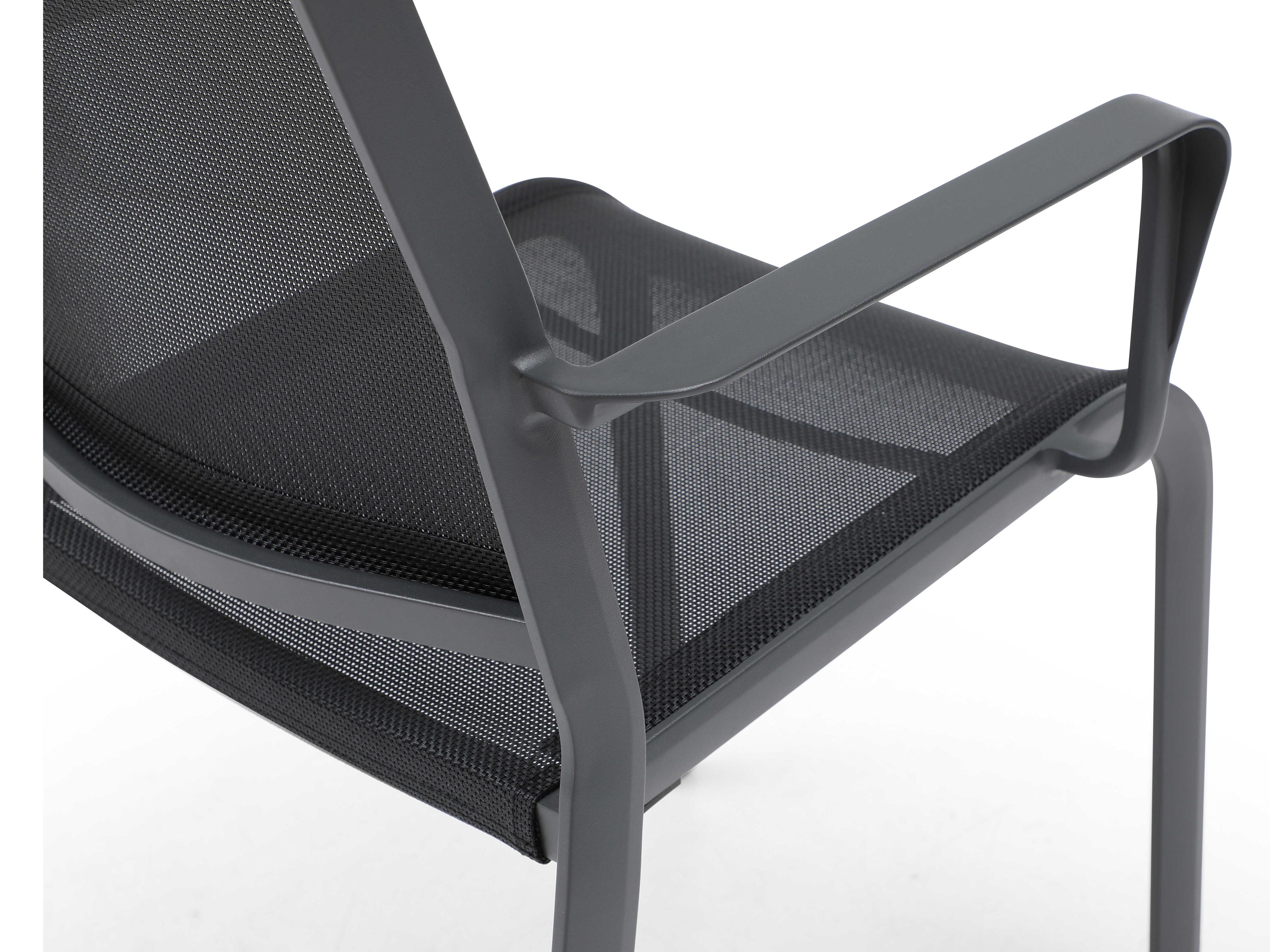 Whiteline Modern Living Outdoor Aloha Grey Aluminum Sling Dining Chair