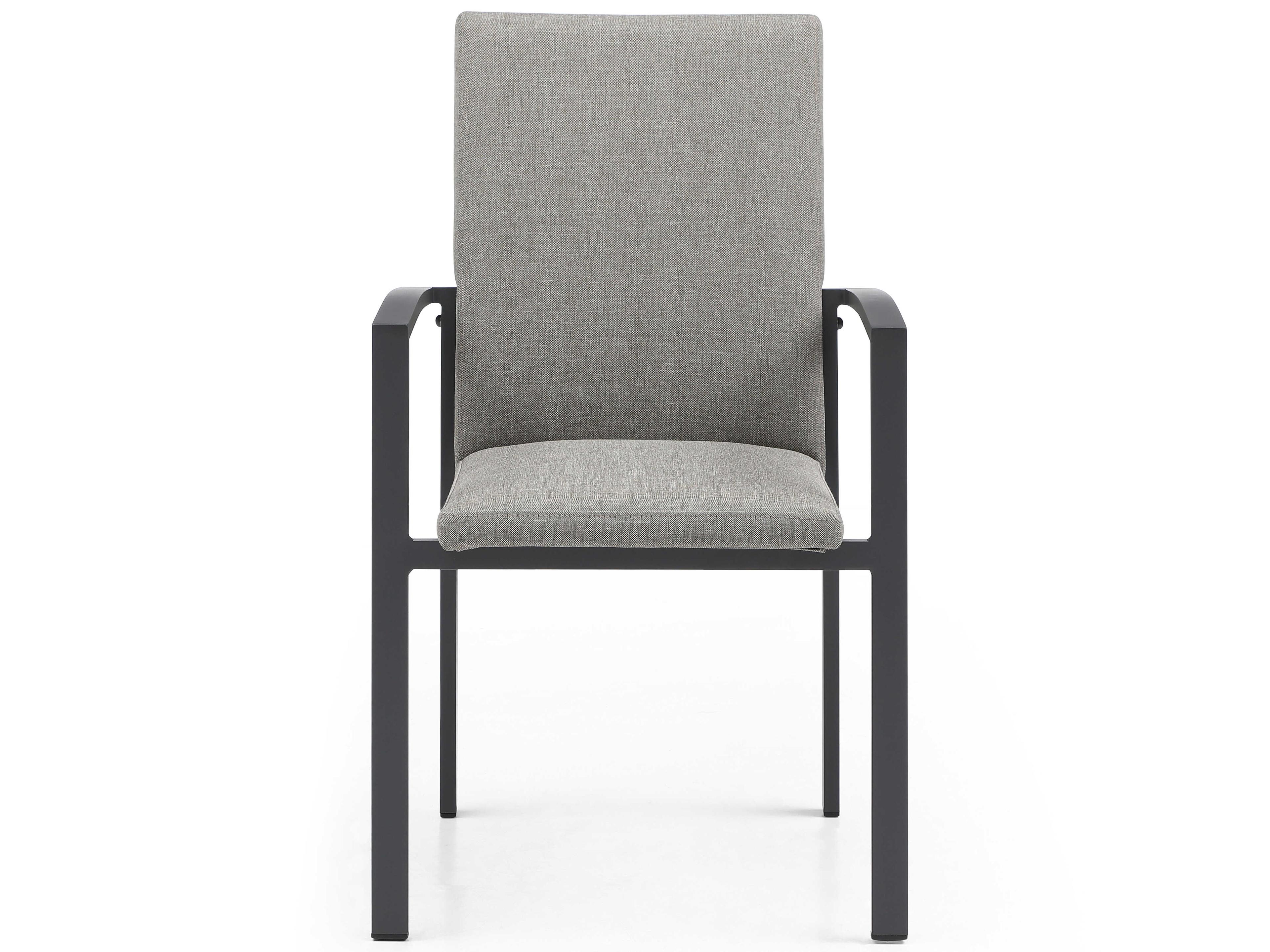 Whiteline Modern Living Outdoor Doris Grey Aluminum Cushion Dining Chair