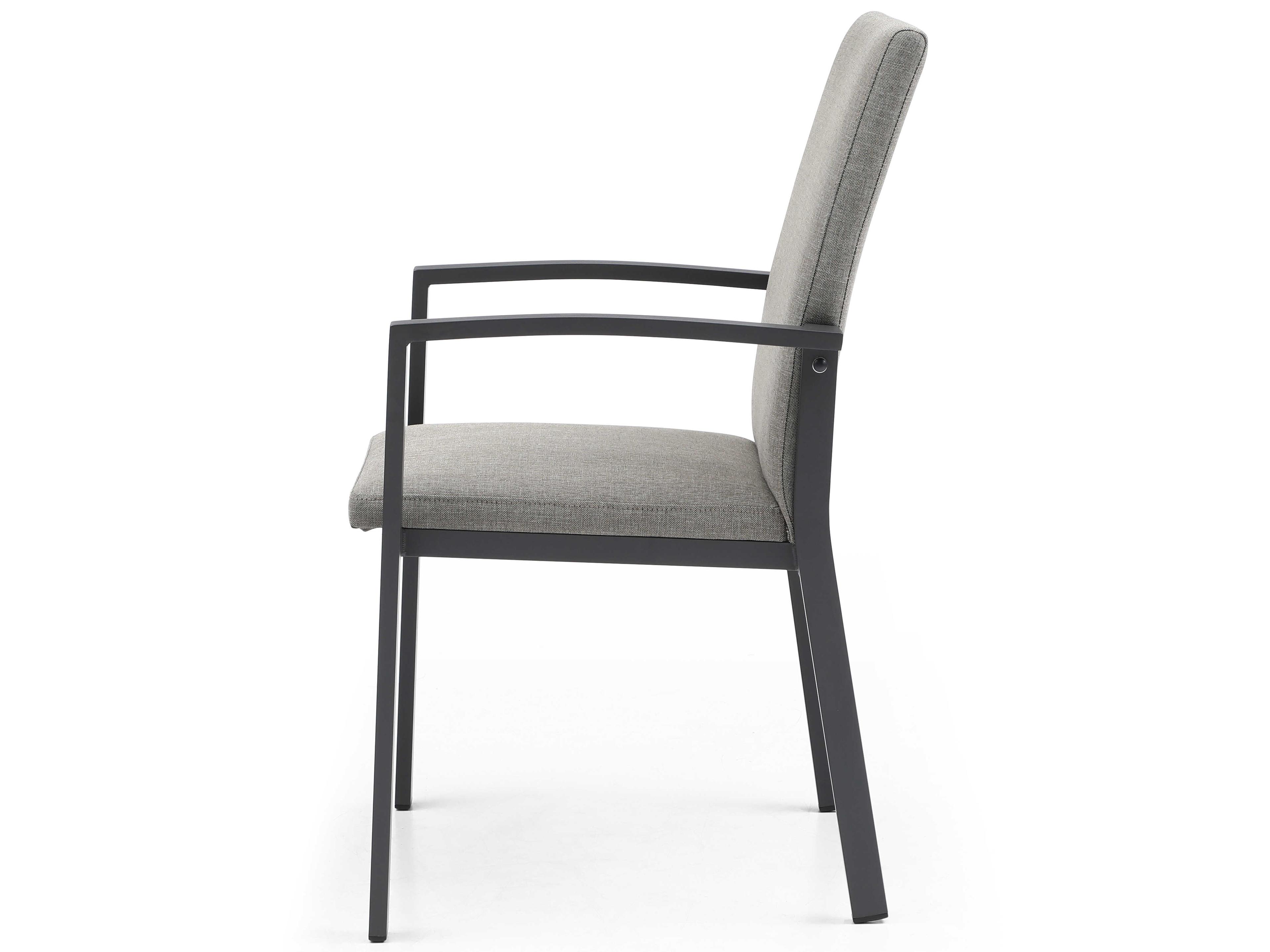Whiteline Modern Living Outdoor Doris Grey Aluminum Cushion Dining Chair