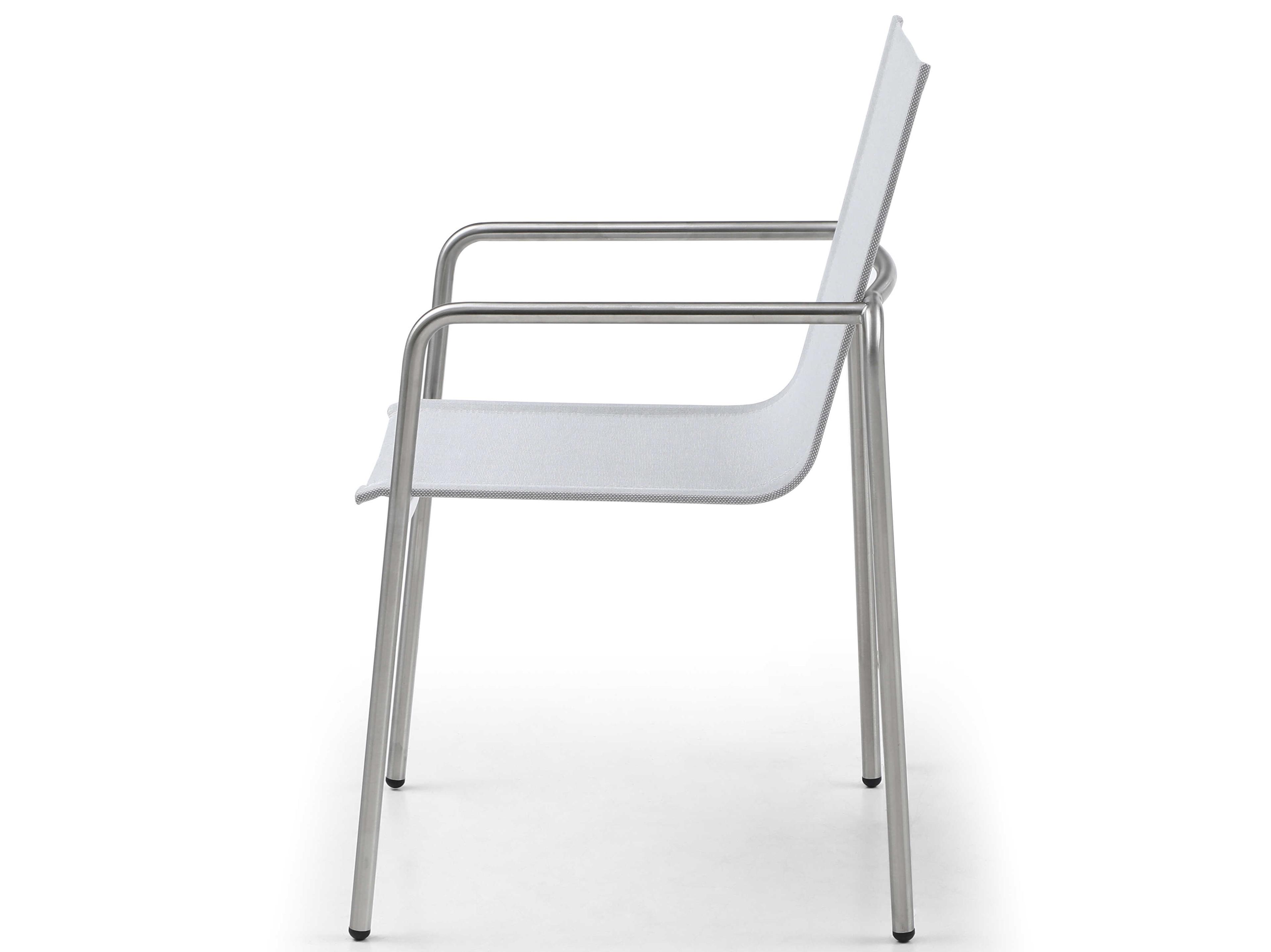 Whiteline Modern Living Outdoor Paola Light Grey Aluminum Sling Dining Chair