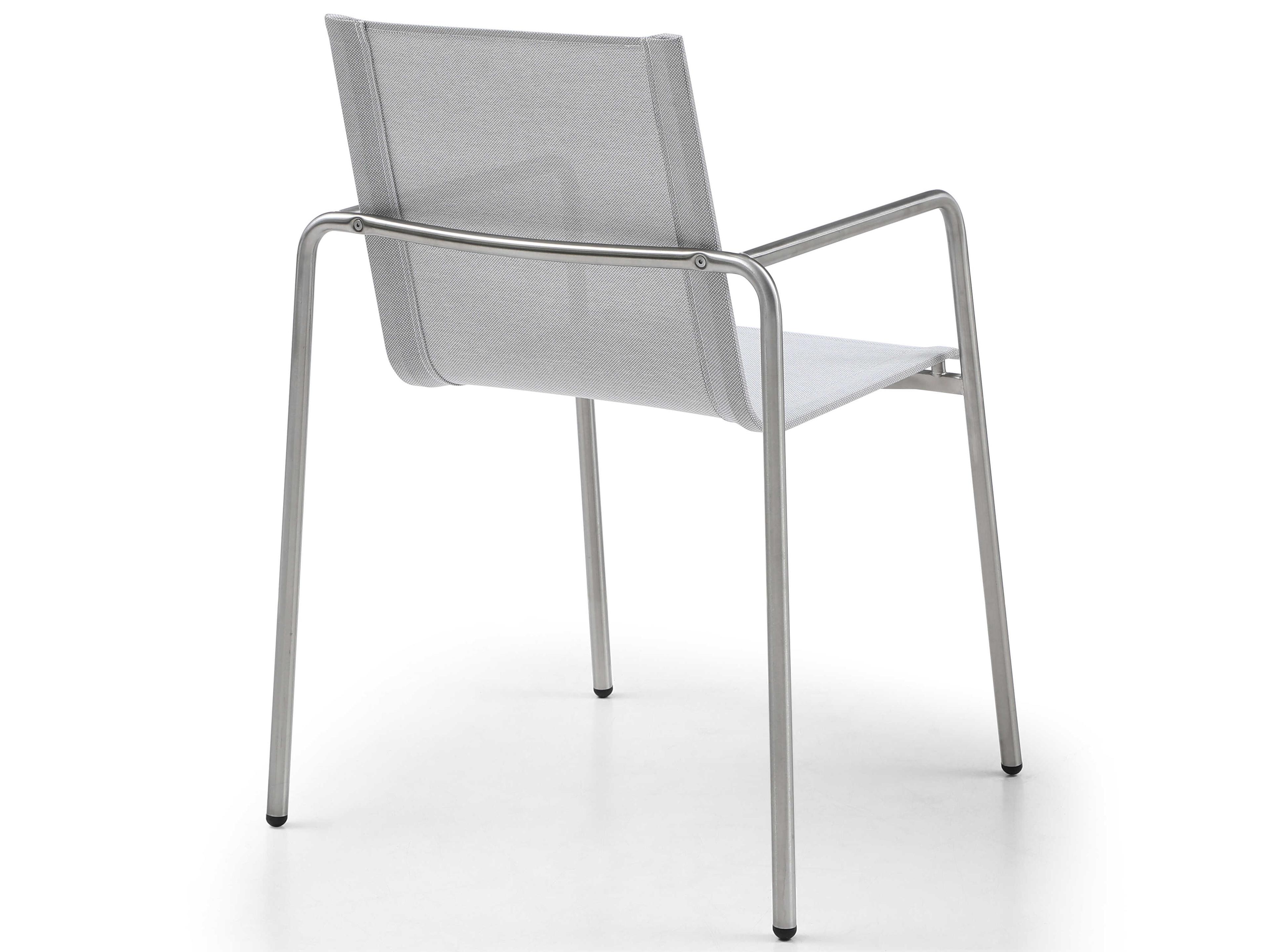 Whiteline Modern Living Outdoor Paola Light Grey Aluminum Sling Dining Chair