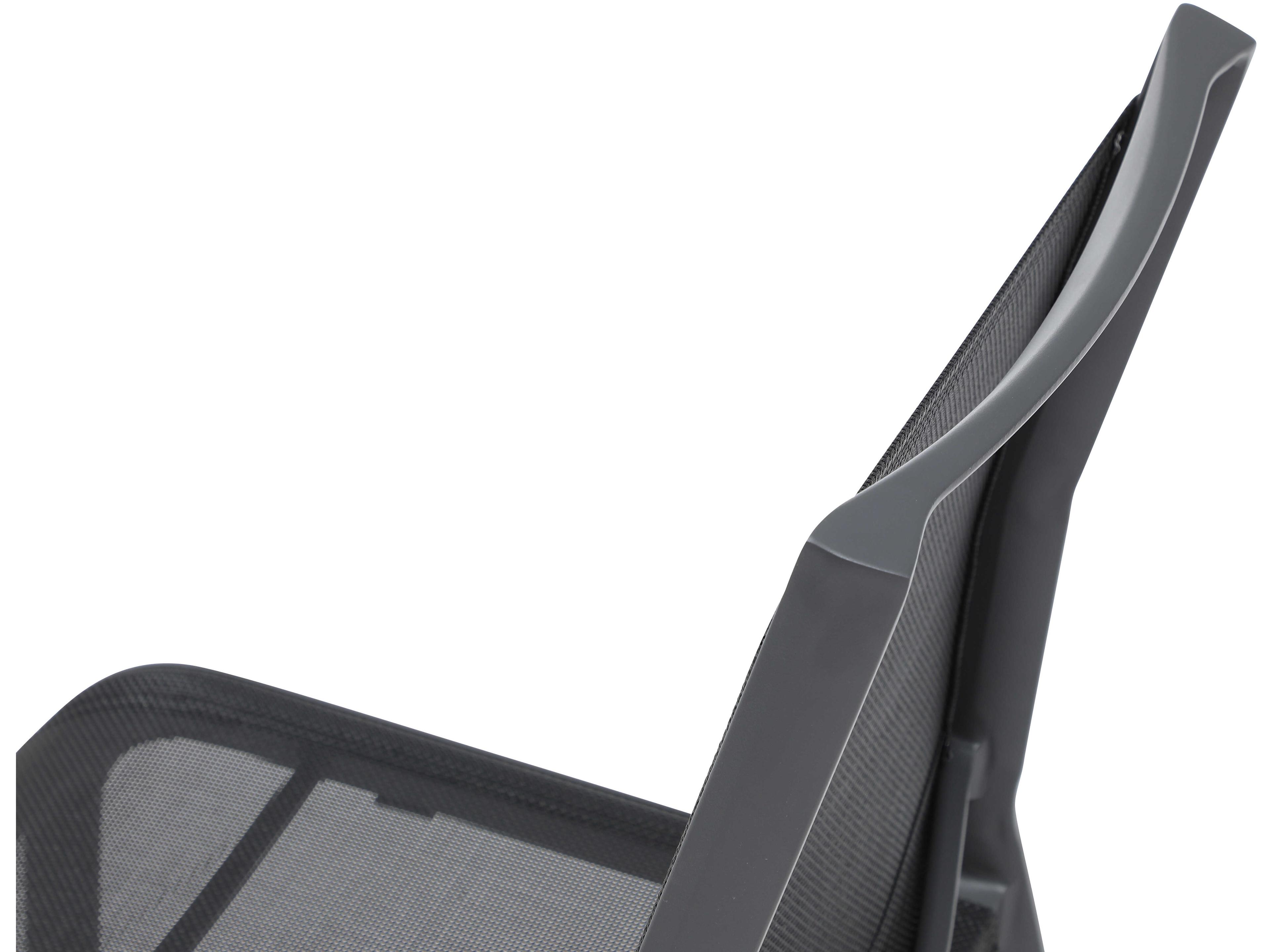 Whiteline Modern Living Outdoor Aloha Dark Grey Black Aluminum Sling Dining Chair