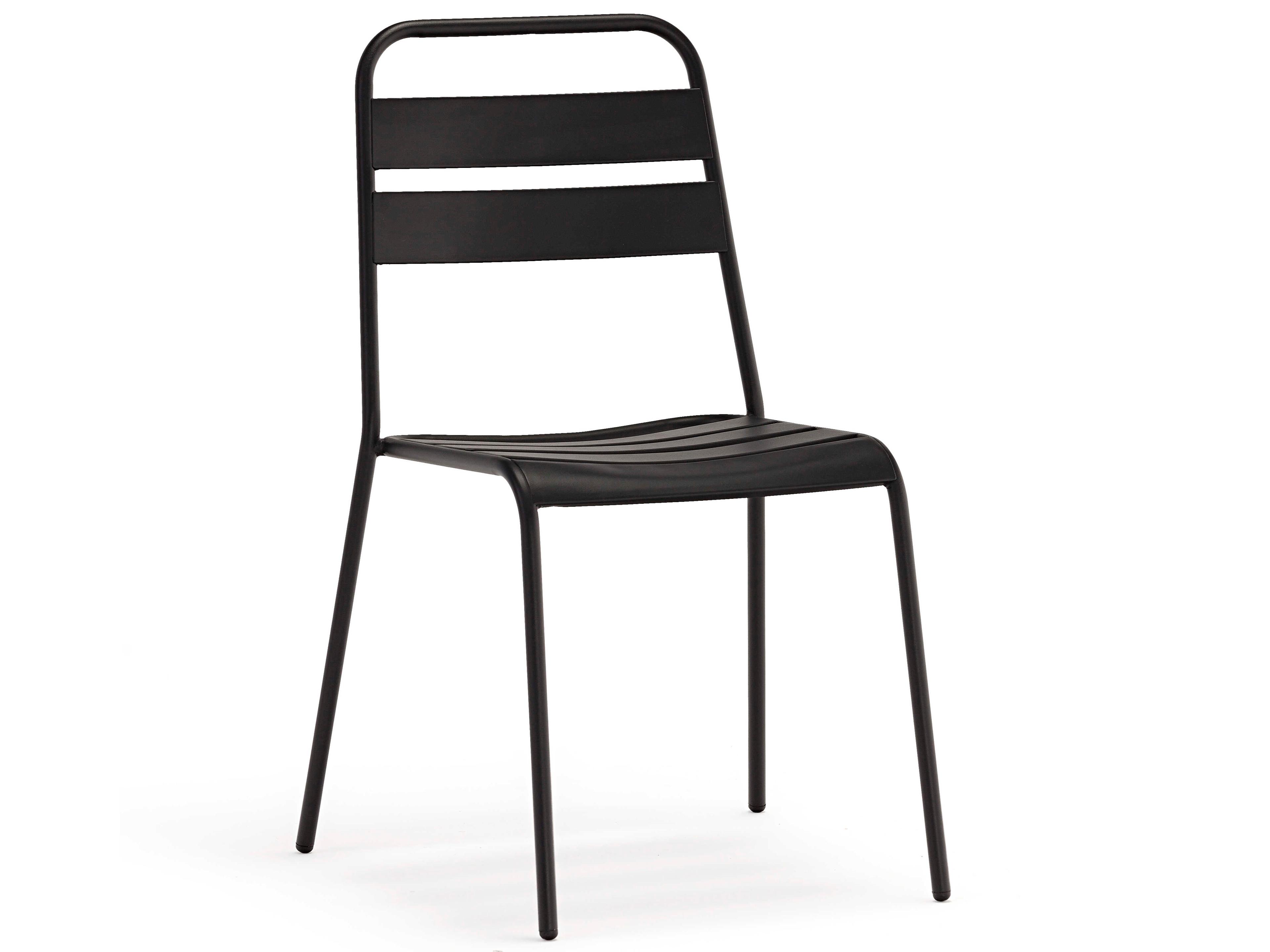 Whiteline Modern Living Outdoor Belle Dark Grey Aluminum Metal Dining Chair