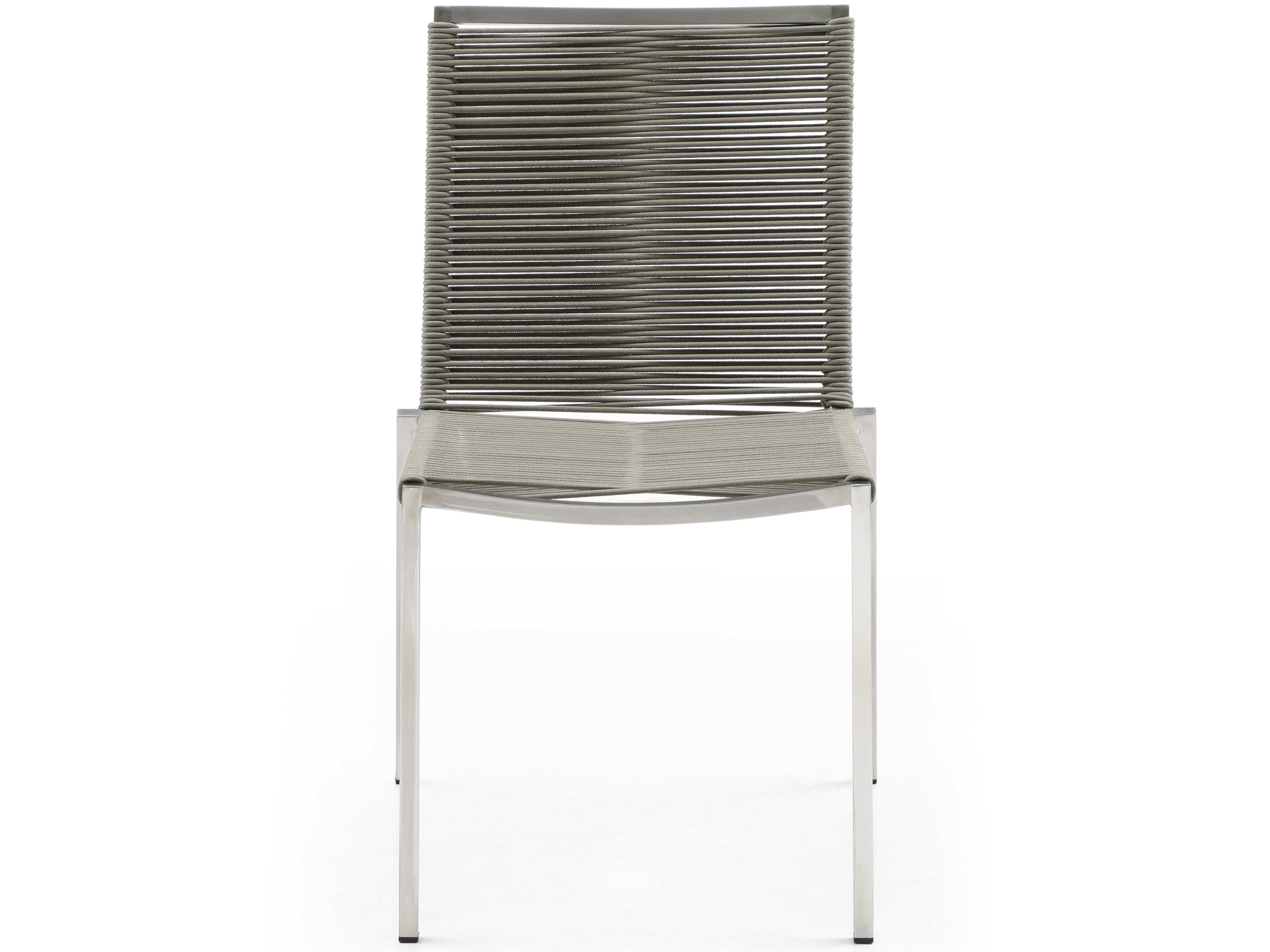 Whiteline Modern Living Outdoor Rhea Light Brown Aluminum Rope Dining Chair