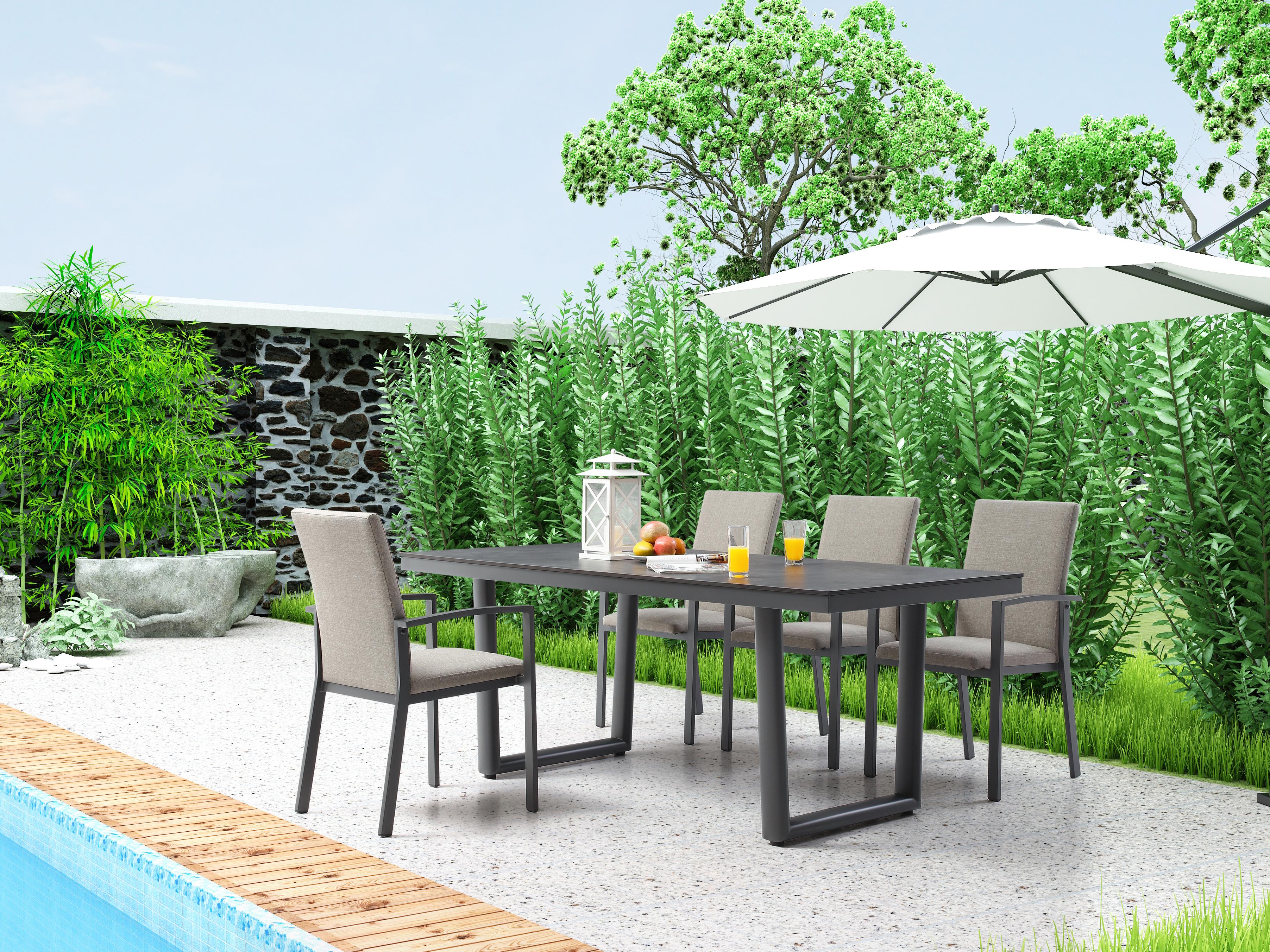 Whiteline Modern Living Outdoor Doris Aluminum Dining Set